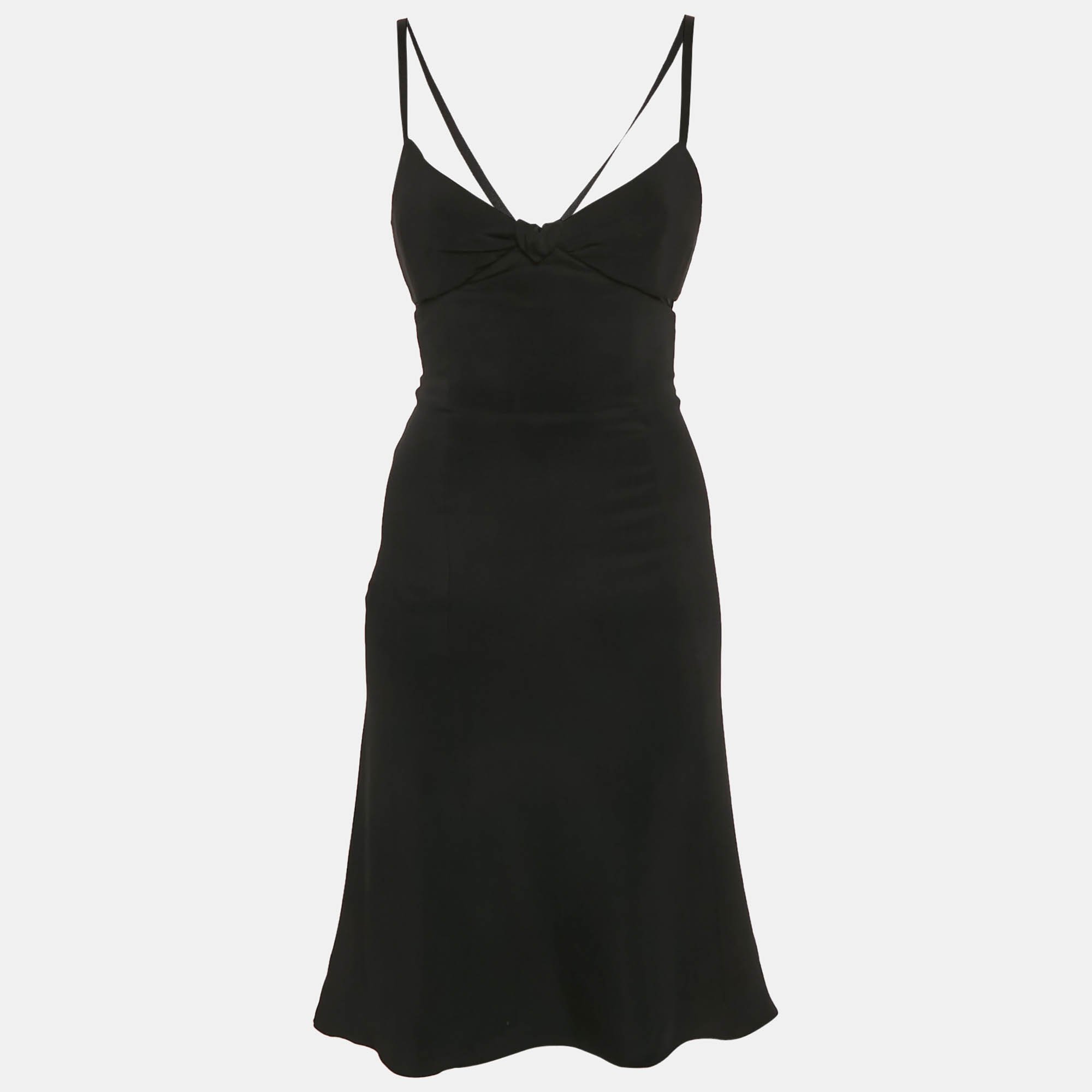 

Armani Collezioni Black Stretch Crepe Strappy Short Dress S