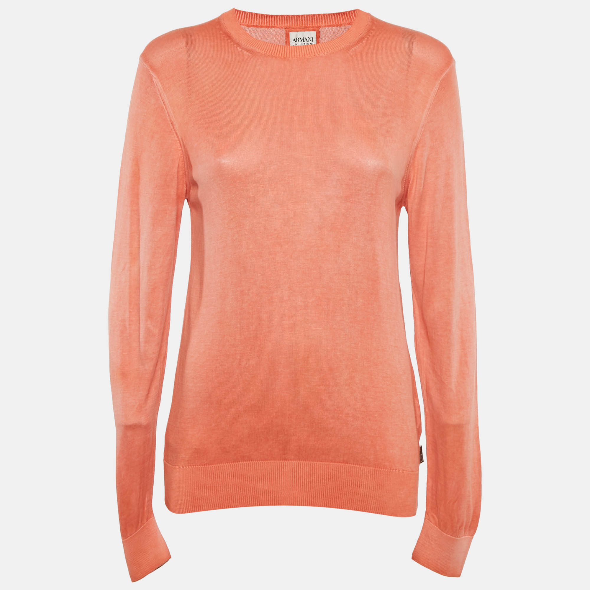 

Armani Collezioni Coral Orange Full Sleeve Crew Neck Sweater L