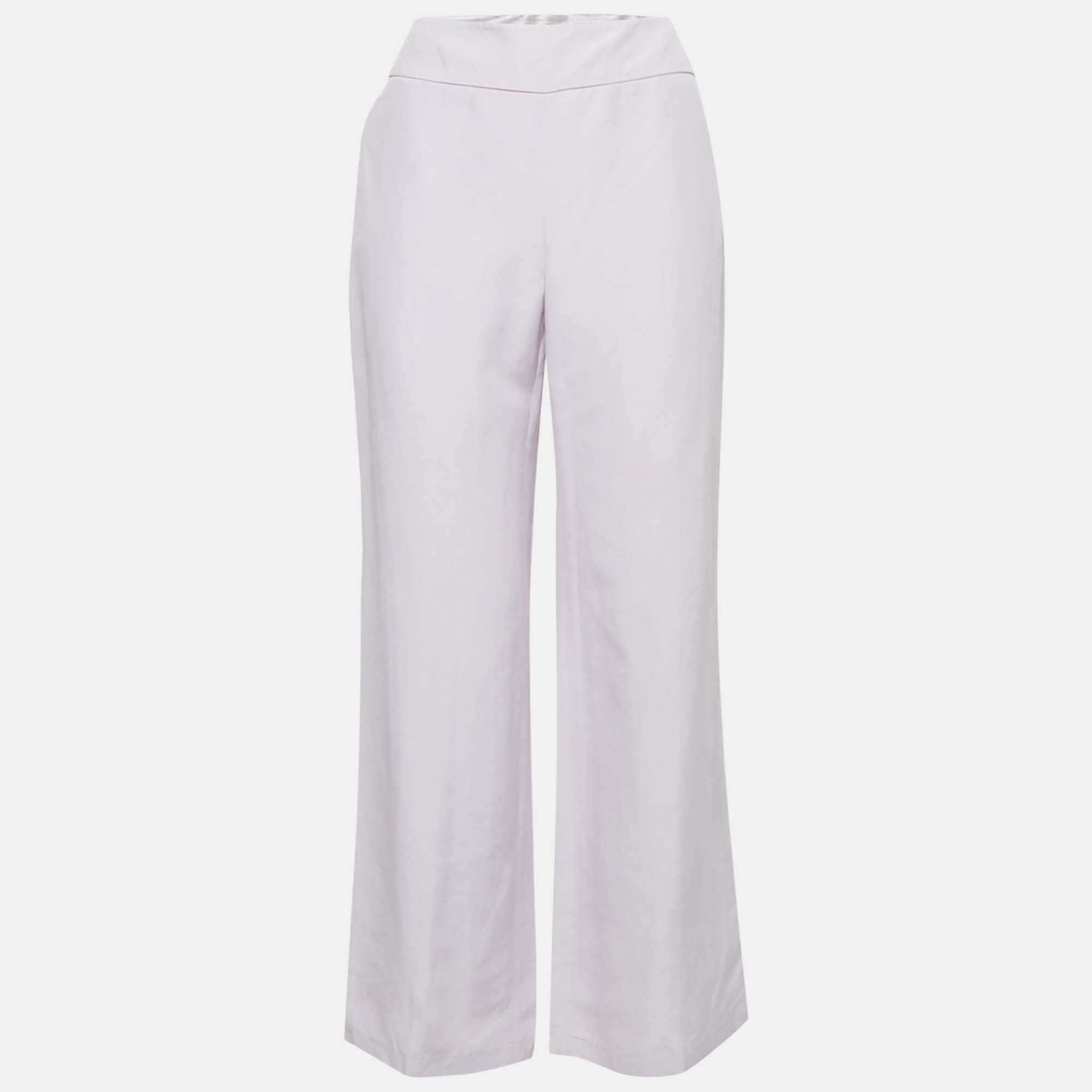 

Armani Collezioni Light Purple Crepe Wide-Leg Trousers M