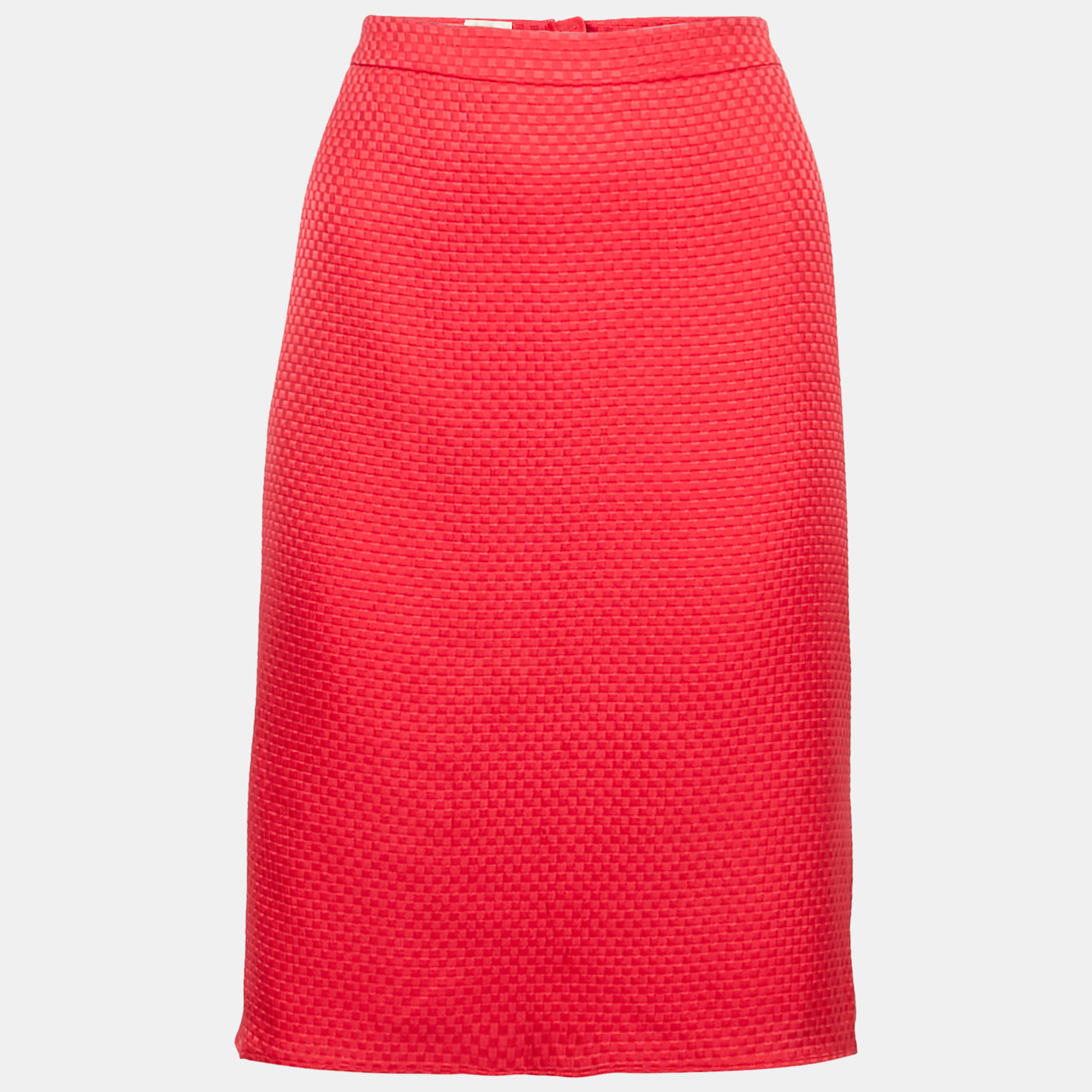 

Armani Collezioni Red Checked Pattern Silk Knee-Length Skirt L