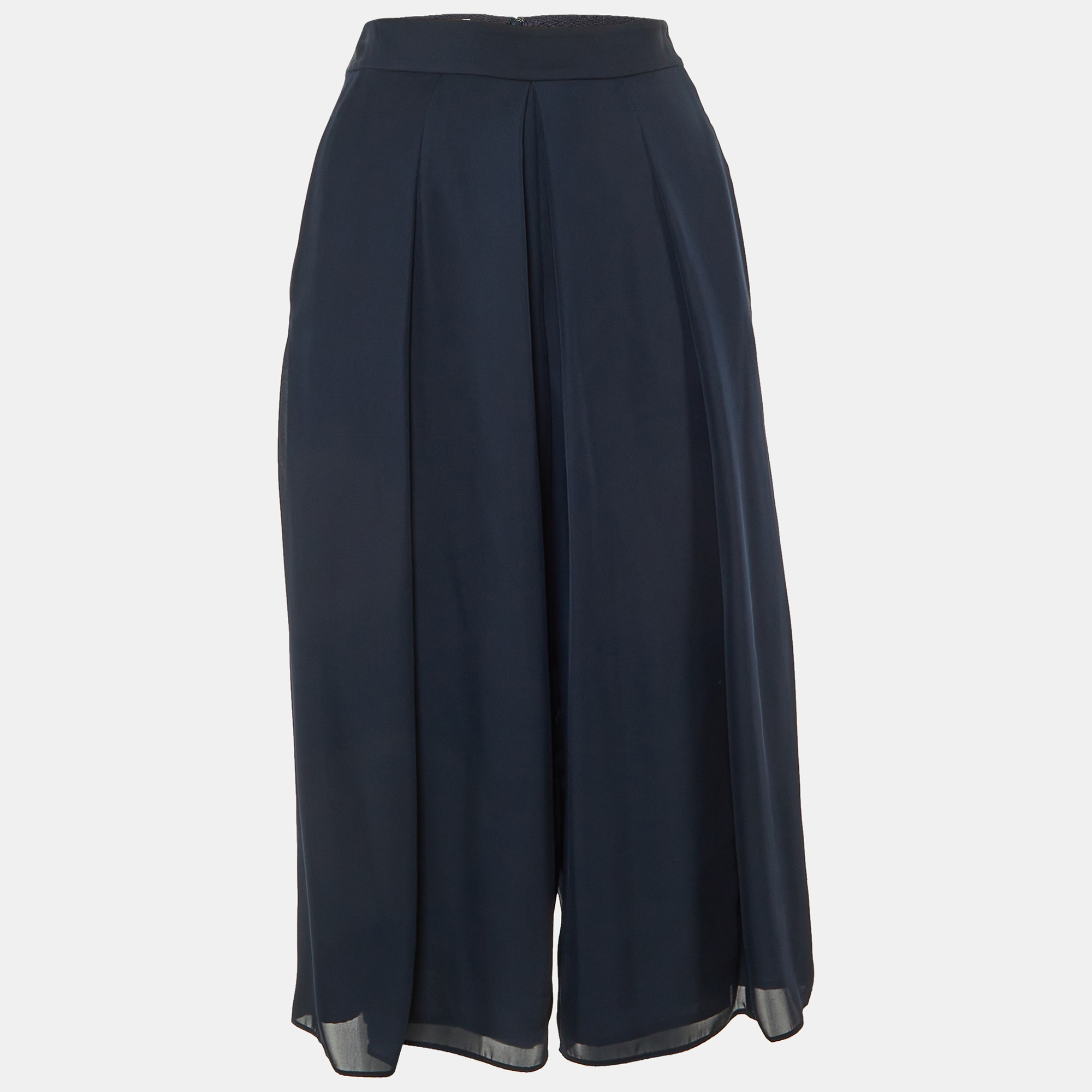 

Armani Collezioni Navy Blue Crepe Culottes S