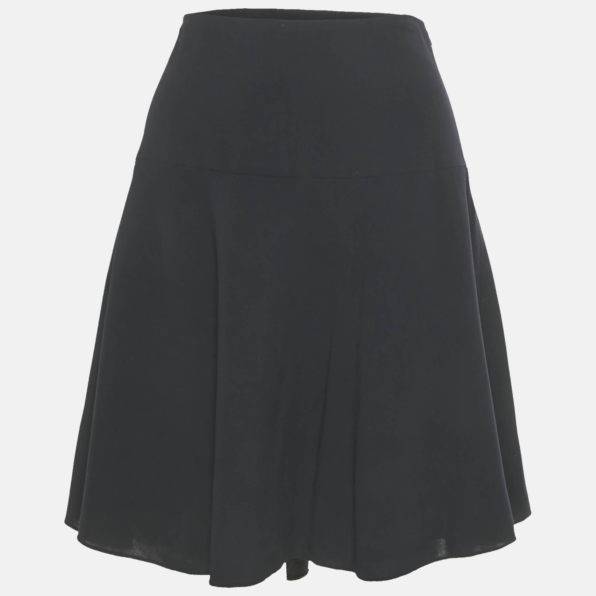 Click to view more detailed imagery on our partner's website Pre-owned Armani Collezioni Navy Blue Wool Flared Mini Skirt M