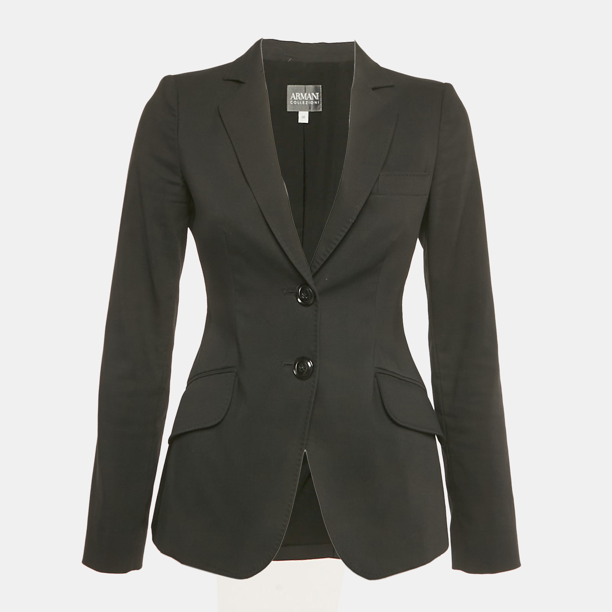

Armani Collezioni Black Gabardine Tailor Fit Blazer S