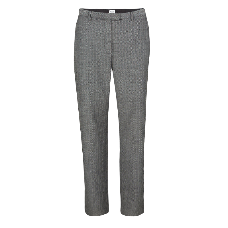 Pre Owned Armani Collezioni Monochrome Herringbone Weave Tailored Wool Trousers M