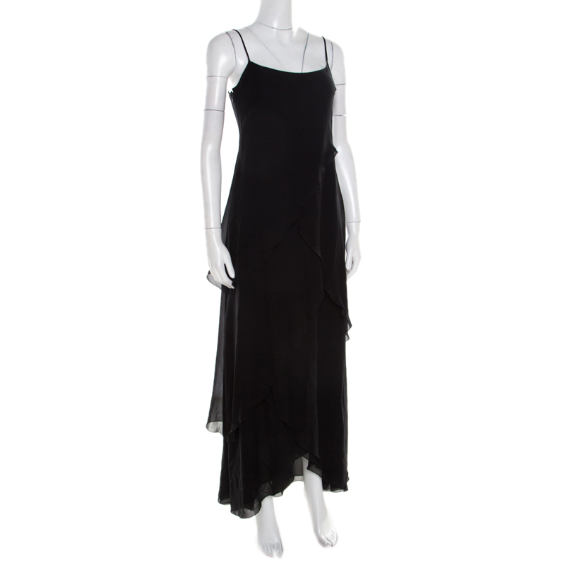 

Armani Collezioni Black Draped Sleeveless Maxi Dress
