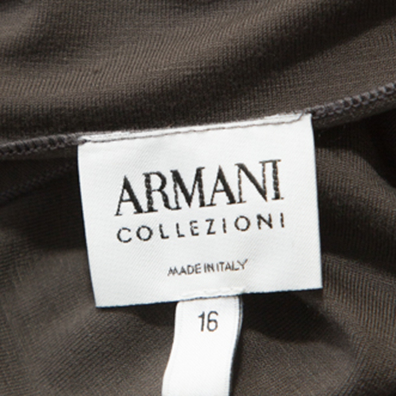 Pre-owned Armani Collezioni Grey Stretch Knit Sleeveless Top L