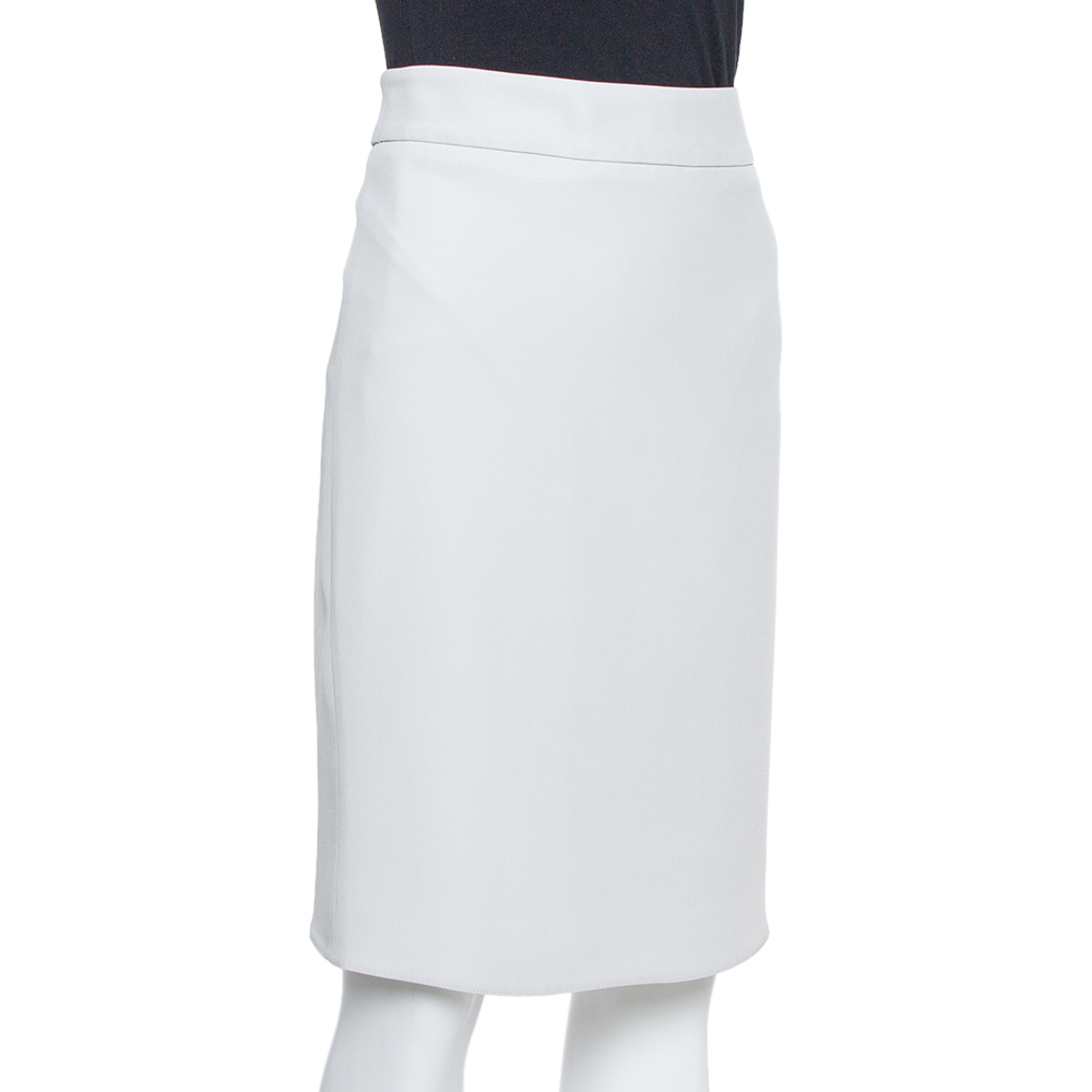 

Armani Collezioni Pale Grey Crepe Pencil Skirt