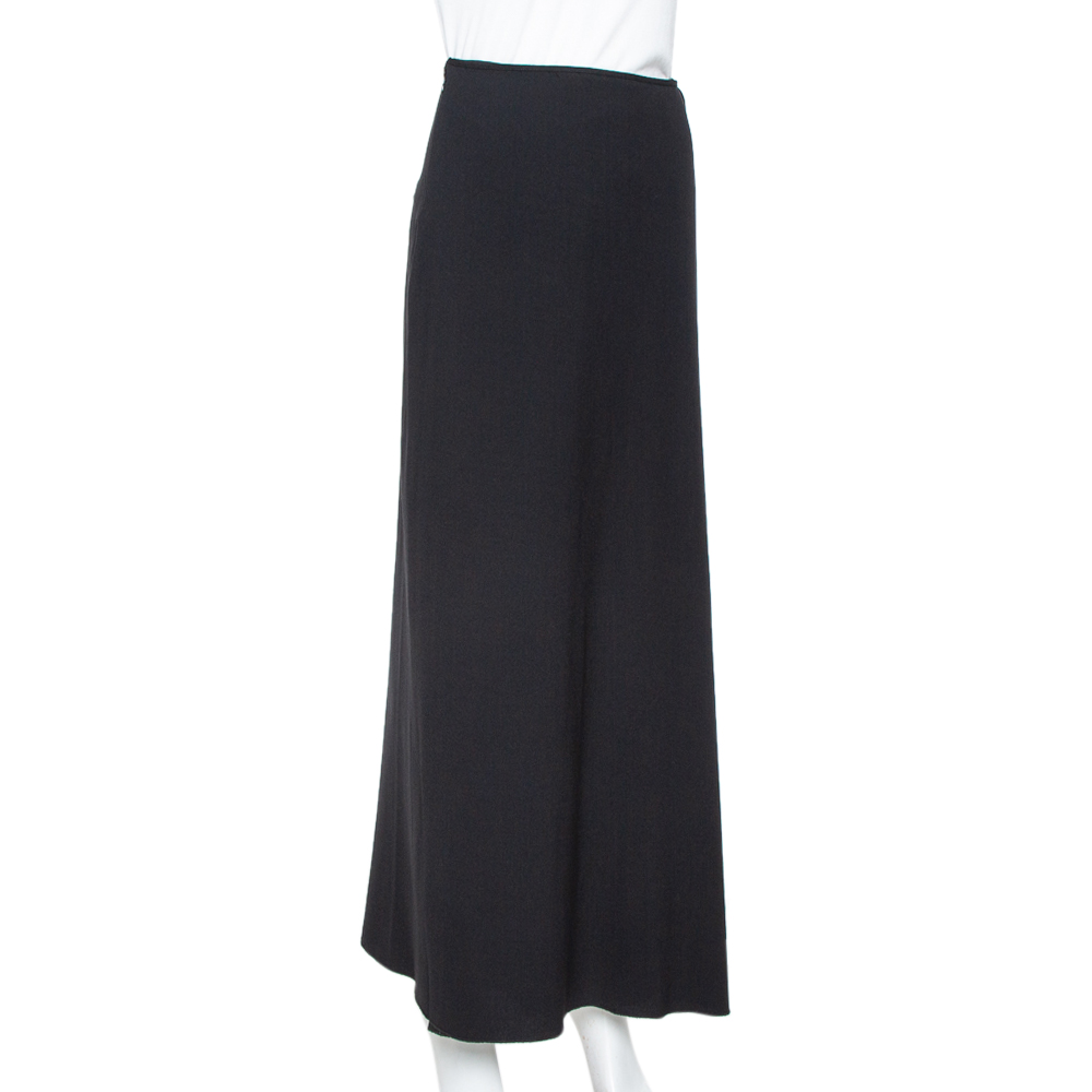 

Armani Collezioni Black Crepe Wrap Detail Wide Leg Trousers