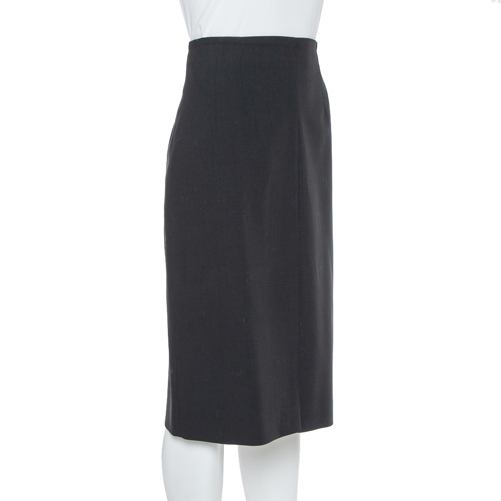 

Armani Collezioni Black Wool Crepe Pencil Skirt