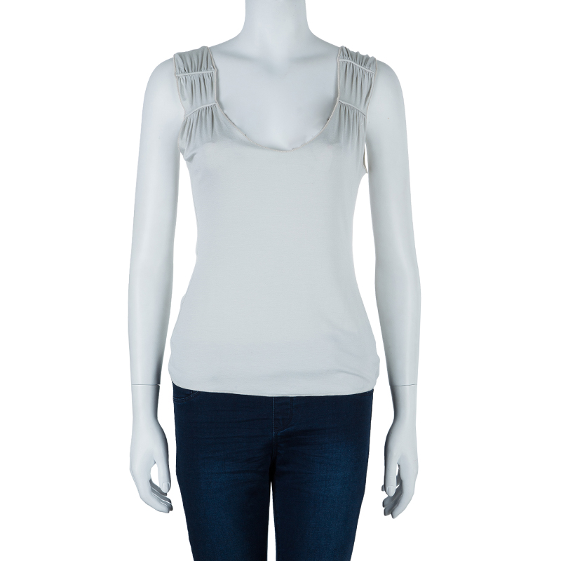 

Armani Collezioni White Sleeveless Top