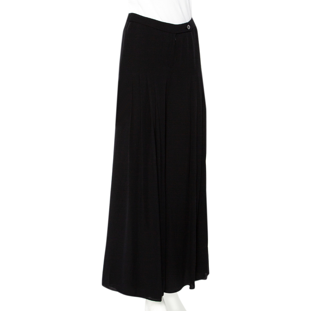 

Armani Collezioni Black Georgette Pleated Palazzo Pants