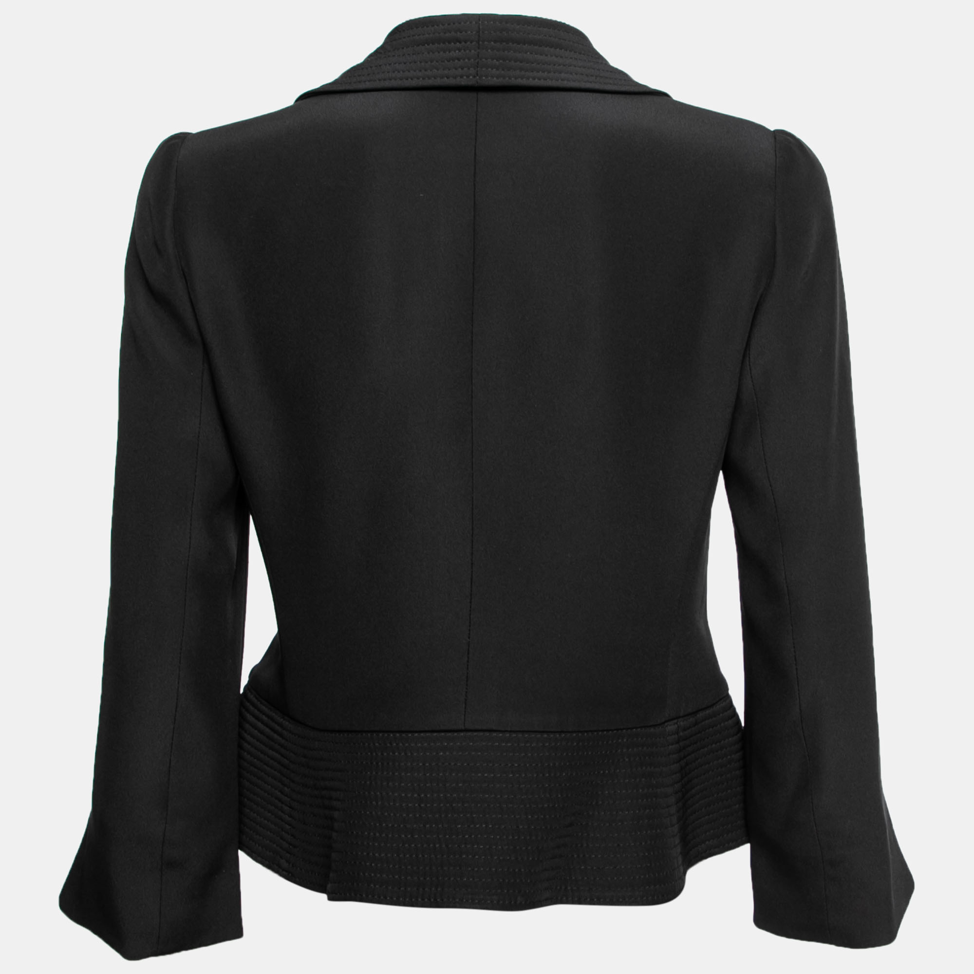 

Armani Collezioni Black Crepe Appliqued Blazer