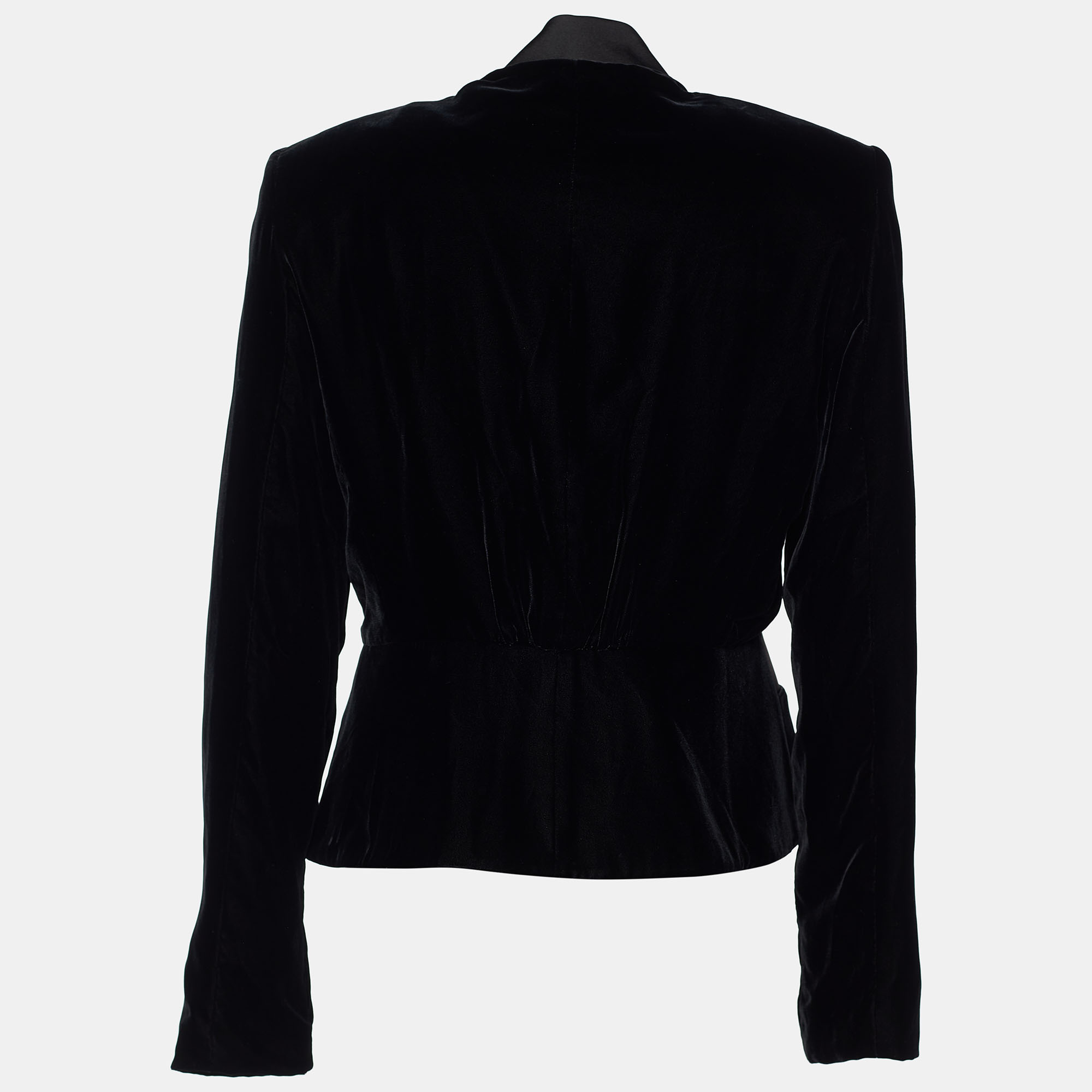 

Armani Collezioni Black Velvet Jeweled Button Blazer