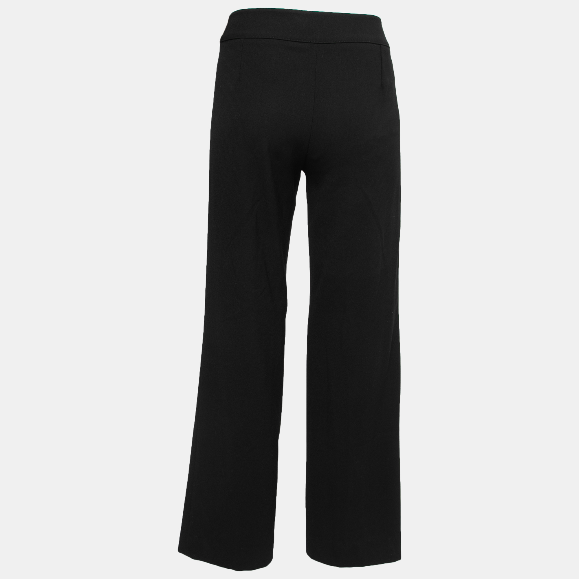 

Armani Collezioni Black Wool Wide Leg Trousers