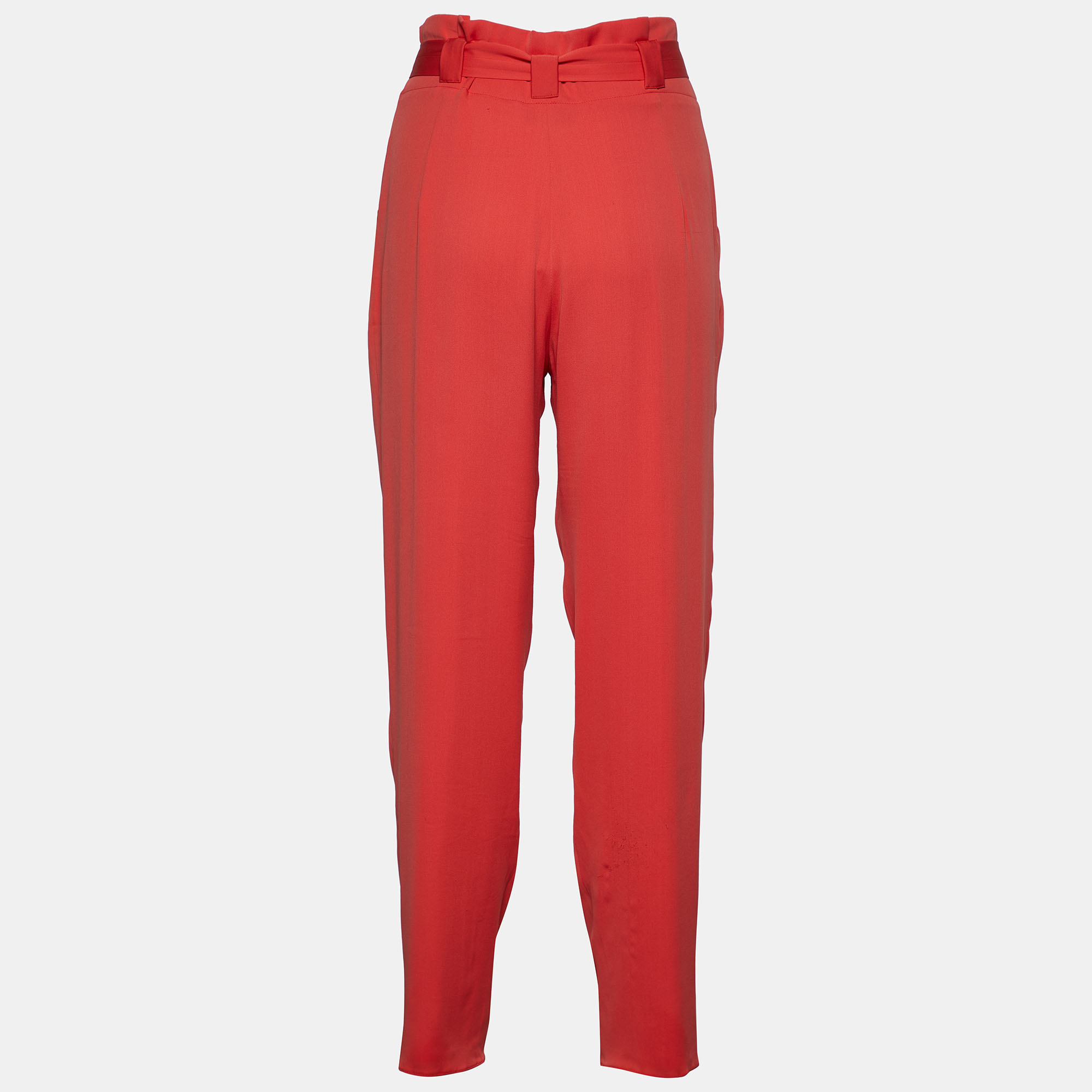 

Armani Collezioni Pink Silk Belted Pants
