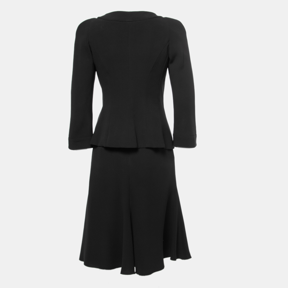 

Armani Collezioni Black Silk Crepe Skirt Suit