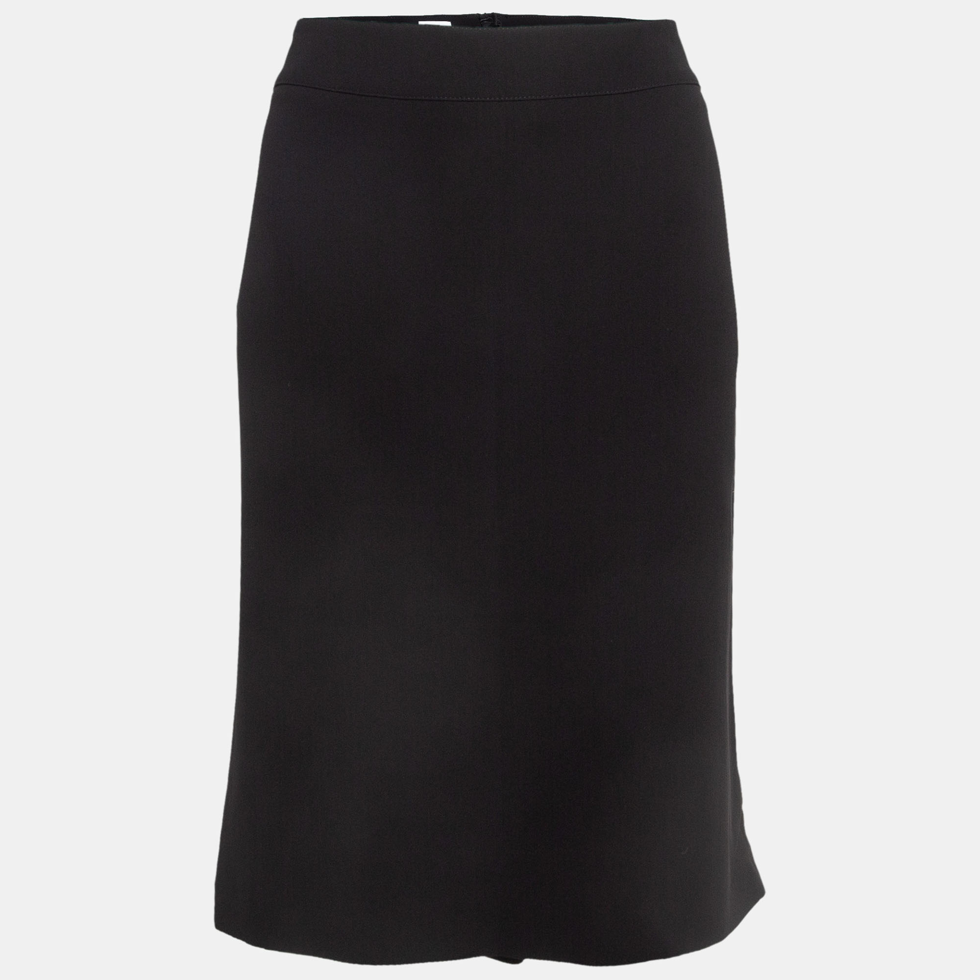 Pre-owned Armani Collezioni Black Silk Formal Pencil Skirt Xl