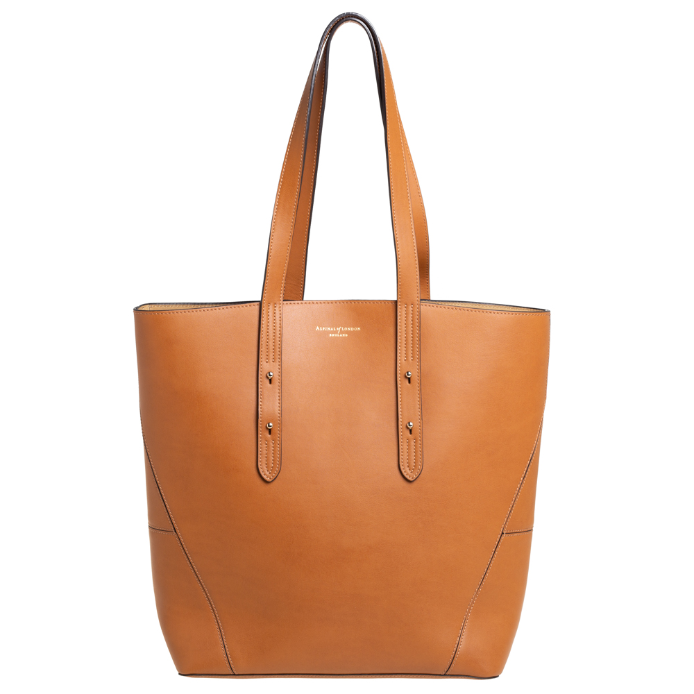 Aspinal of London Tan Leather Essential Shopper Tote