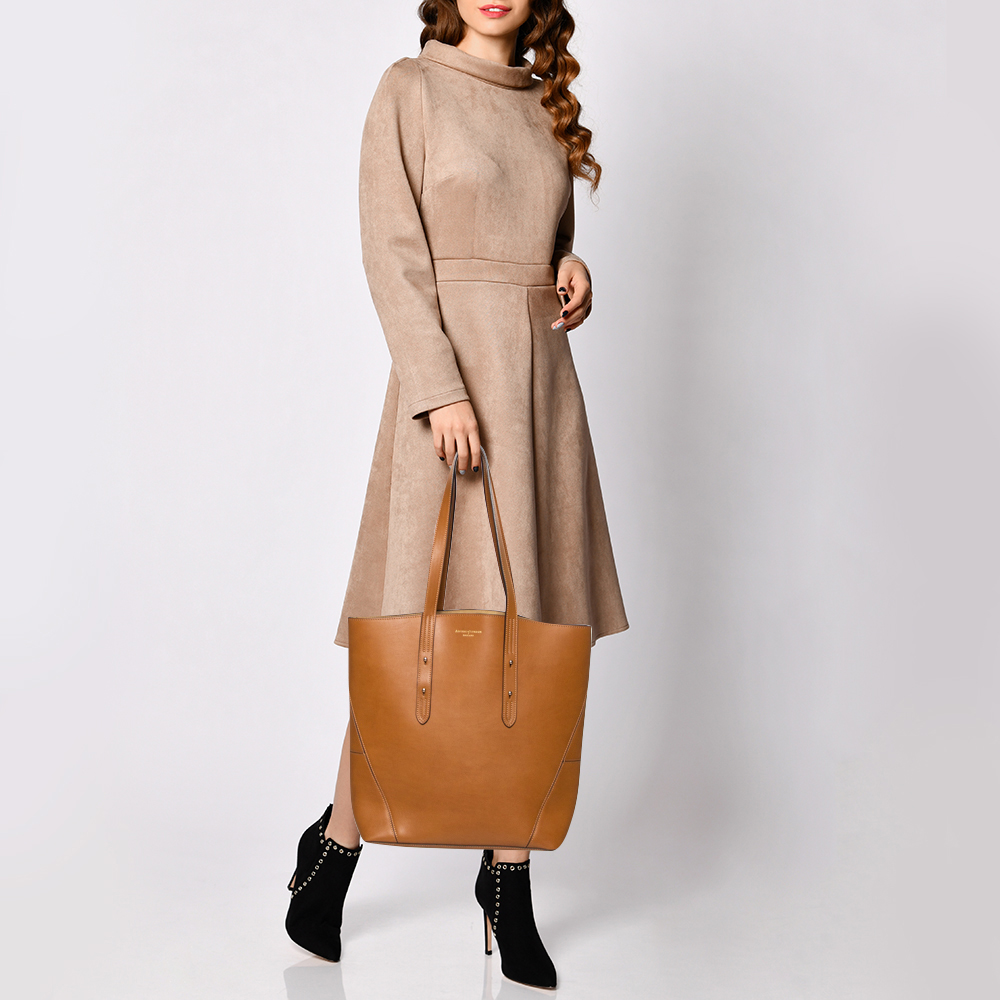 

Aspinal of London Tan Leather Essential Shopper Tote