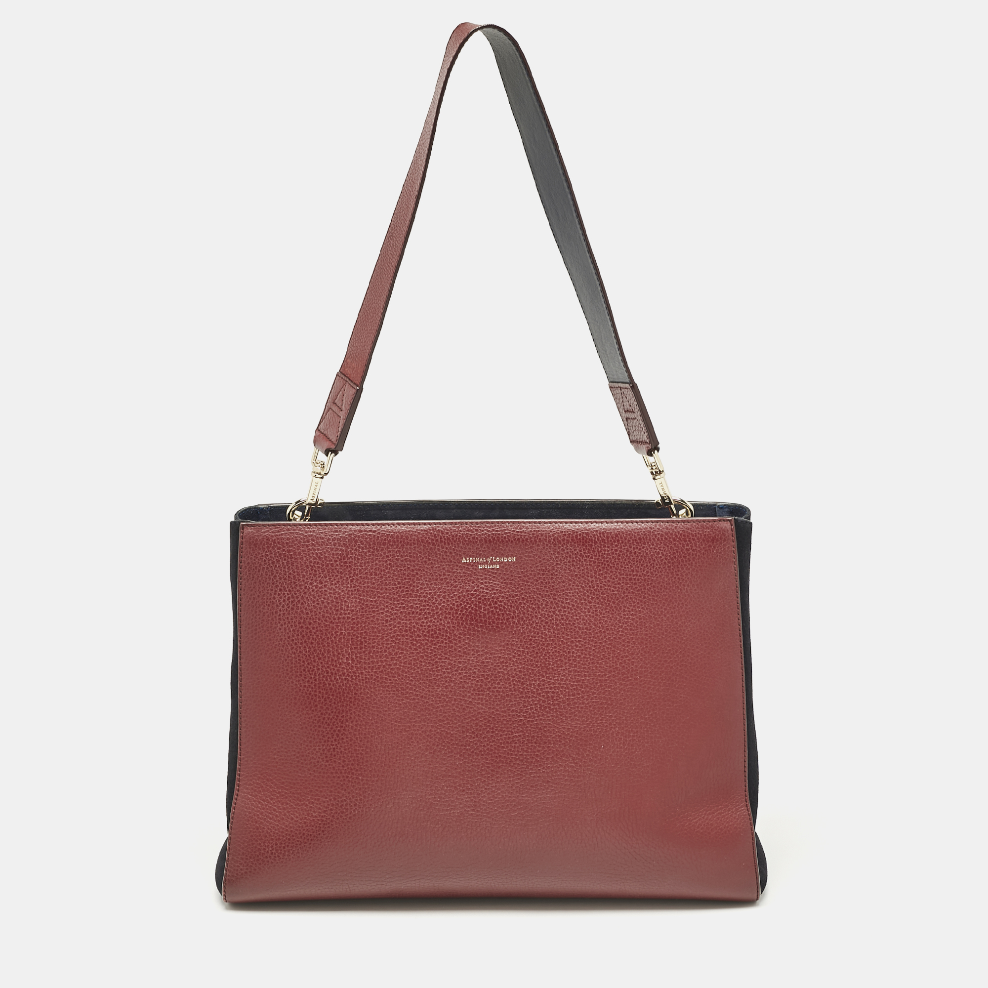 

Aspinal Of London Dark Red Leather and Suede  Ella Hobo