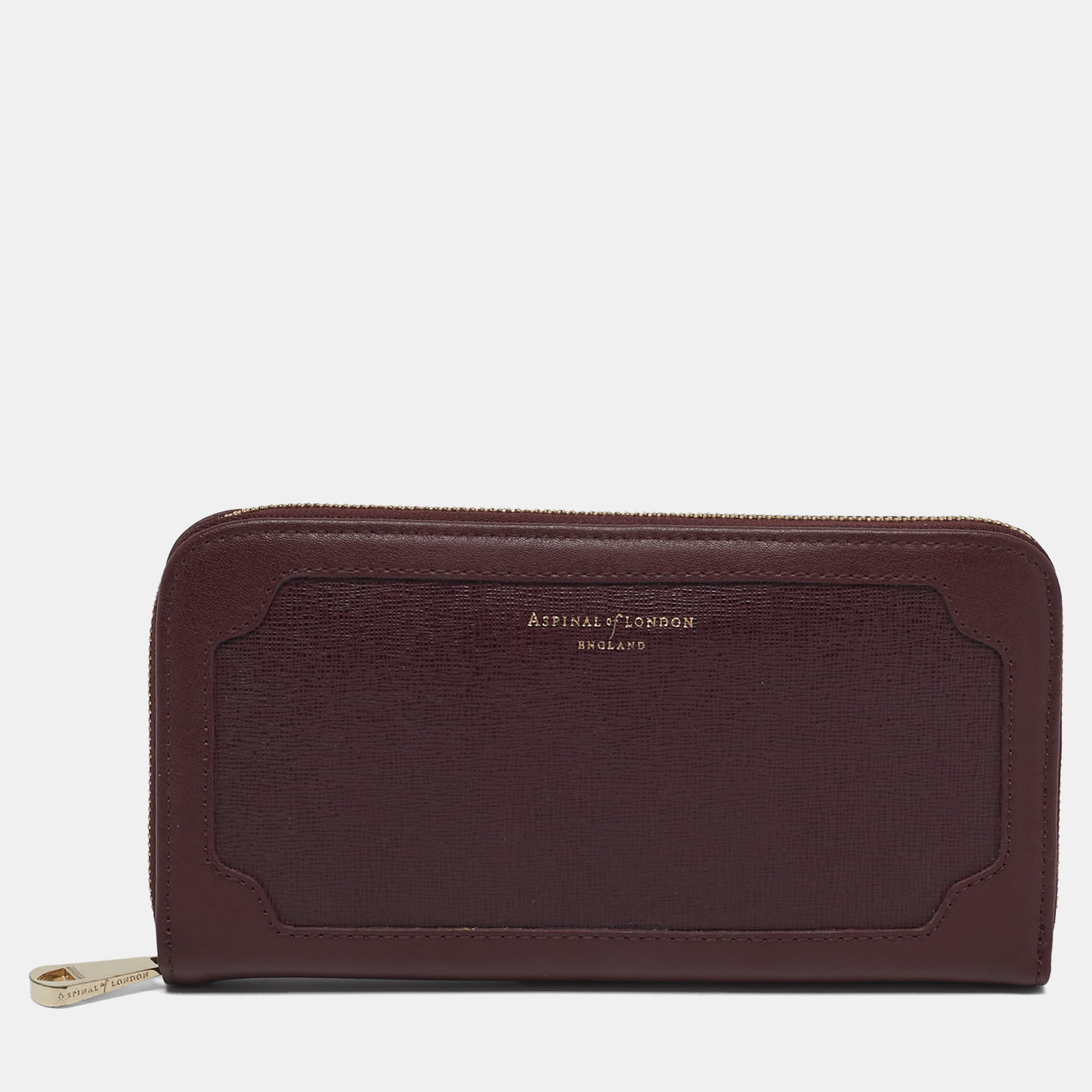 

Aspinal Of London Burgundy Leather Zip Continental Wallet