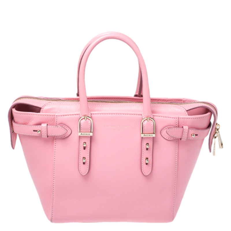 Pre-owned Aspinal Of London Pink Mini Marylebone Tote | ModeSens