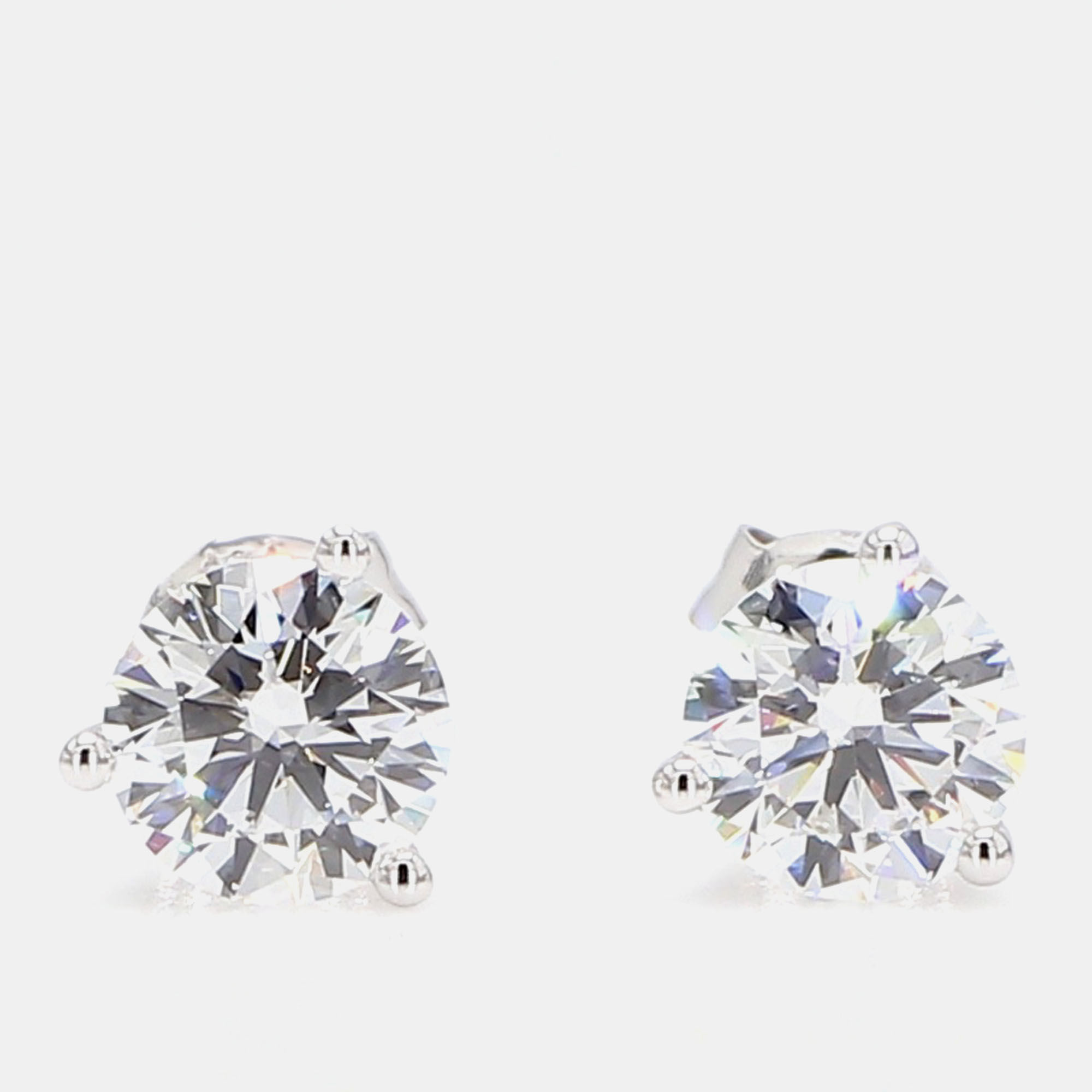 Pre-owned Atelier D' Excellence 1.50 Cts Round Lab Grown Diamond 14k White Gold 3 Prong Martini Studs
