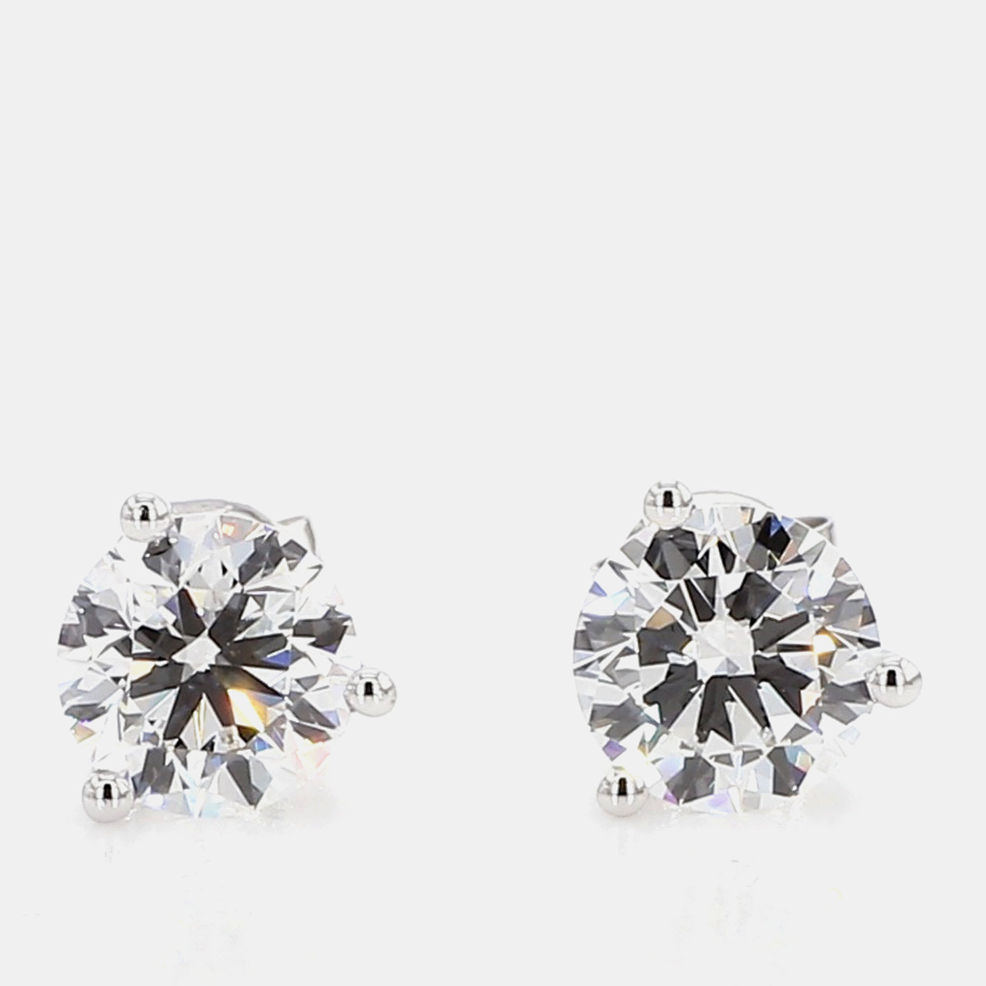 

2.00 cts Round Lab Grown Diamond 14k White Gold 3 Prong Martini Studs