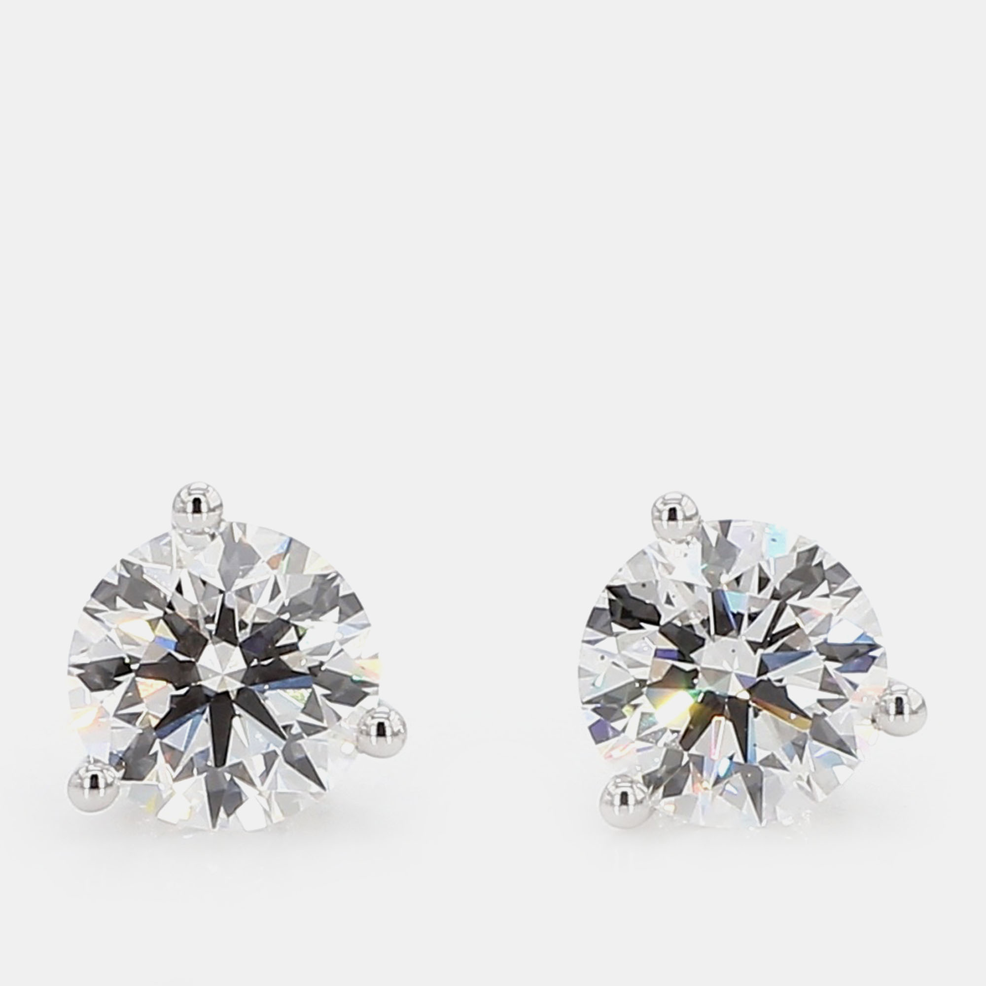 

3.00 cts Round Lab Grown Diamond 14k White Gold 3 Prong Martini Studs