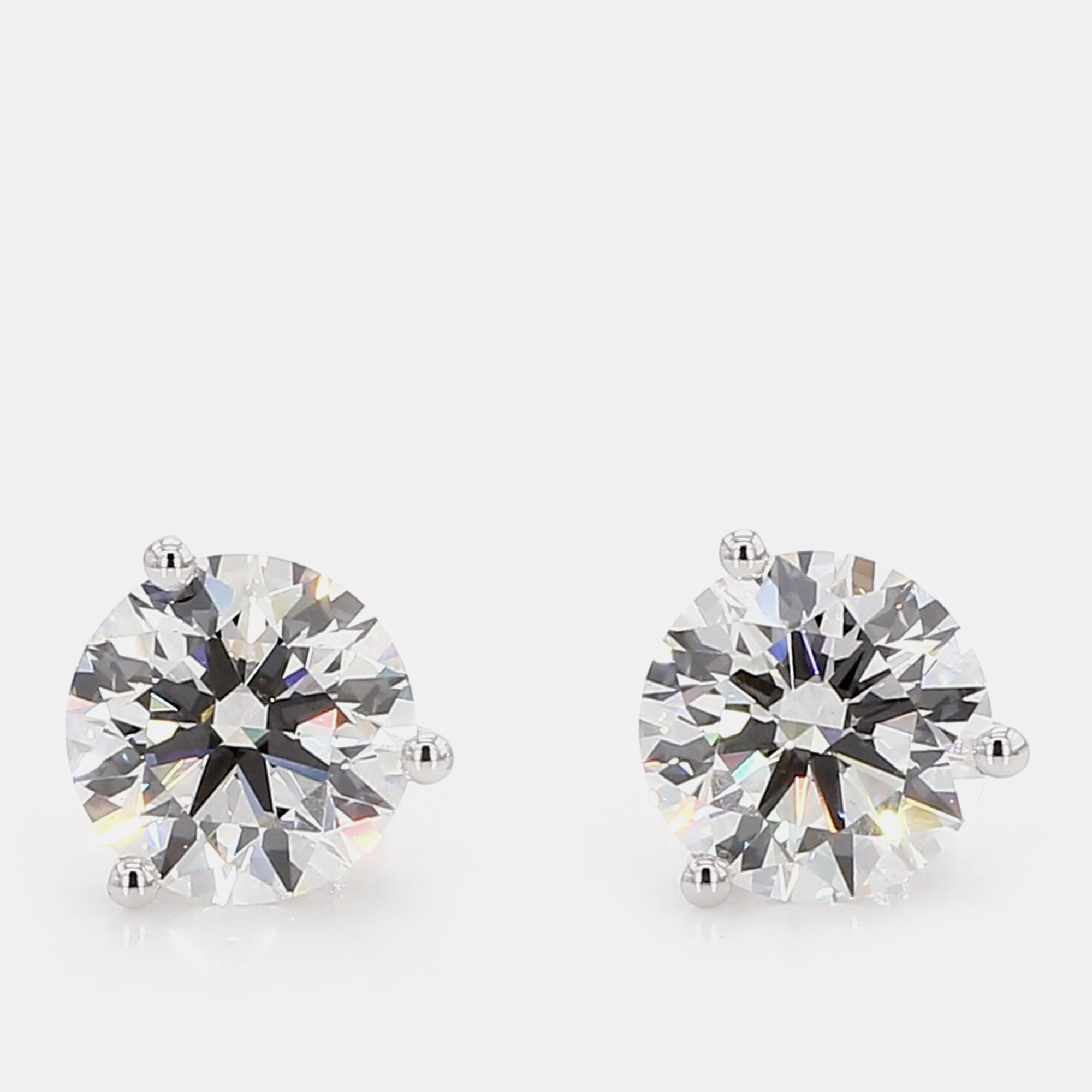 

4.00 cts Round Lab Grown Diamond 14k White Gold 3 Prong Martini Studs