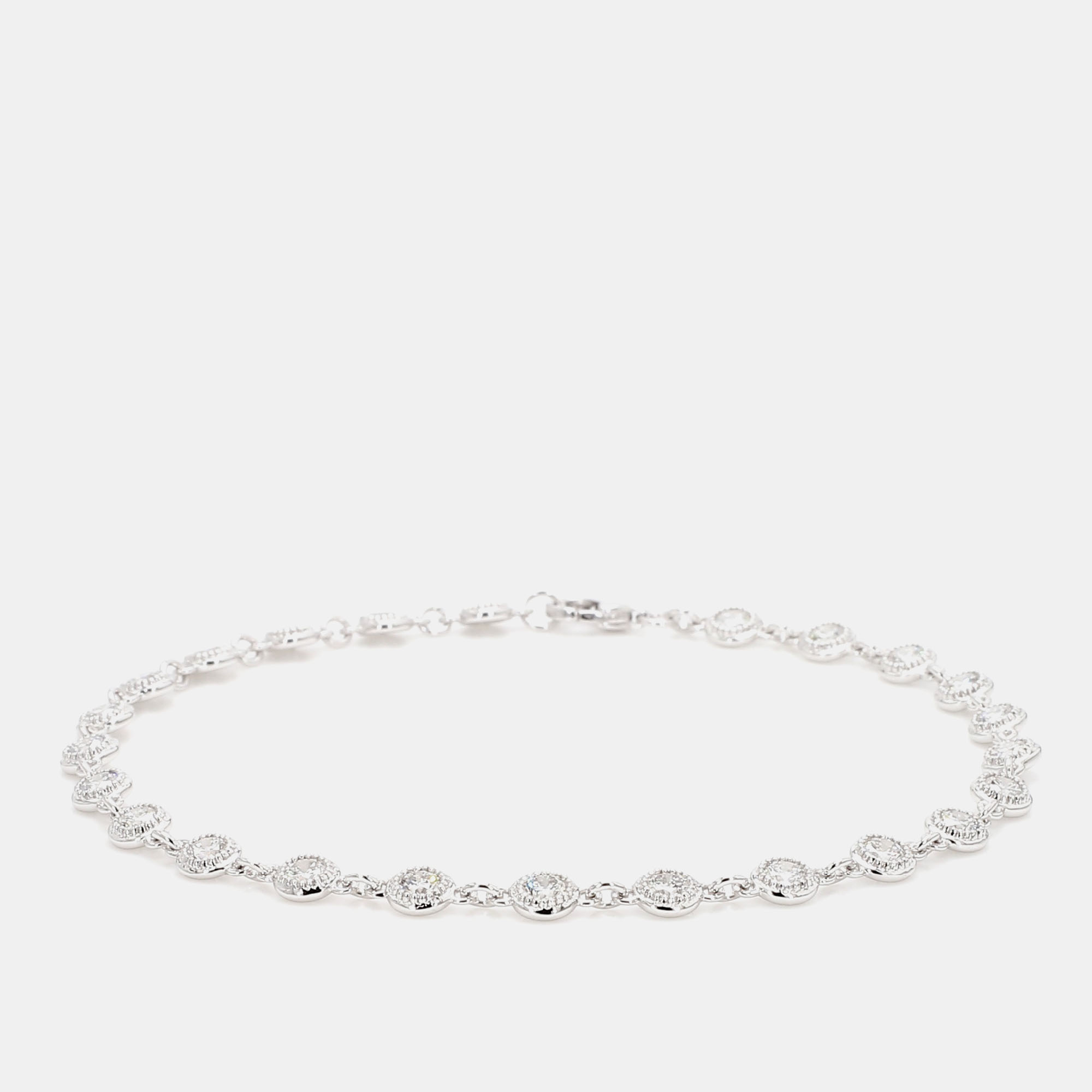 

2.02 cts Round Lab Grown Diamond 14k White Gold Halo Tennis Bracelet