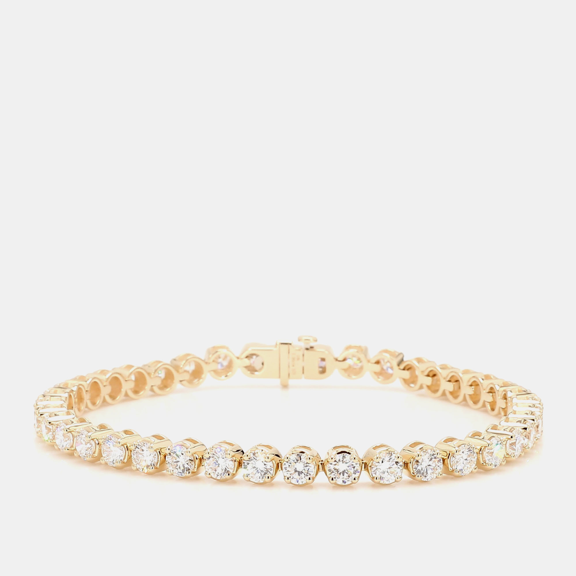 

7.05 cts Round Lab Grown Diamond 14k Yellow Gold Luxe Tennis Bracelet