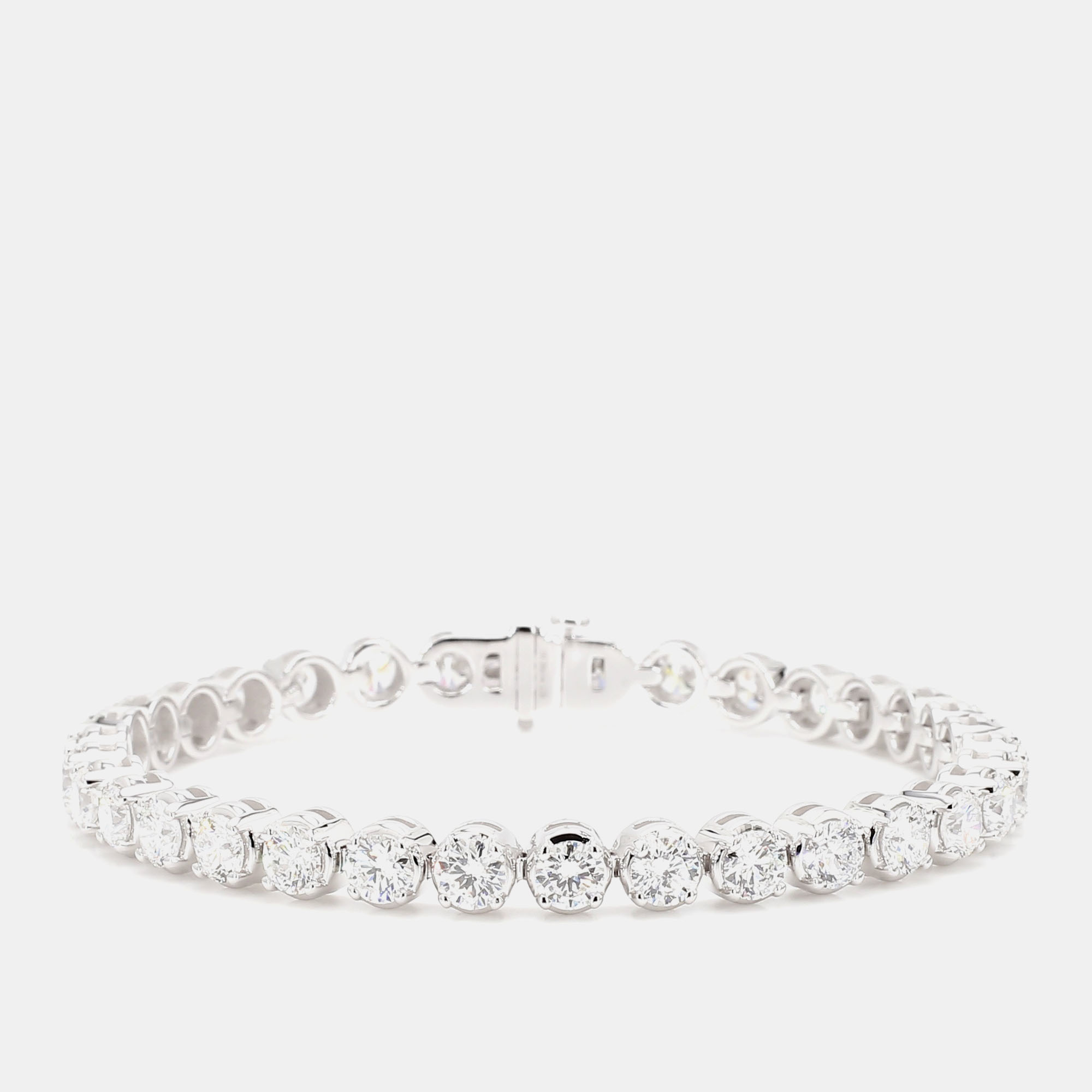 

10.11 cts Round Lab Grown Diamond 14k White Gold Luxe Tennis Bracelet