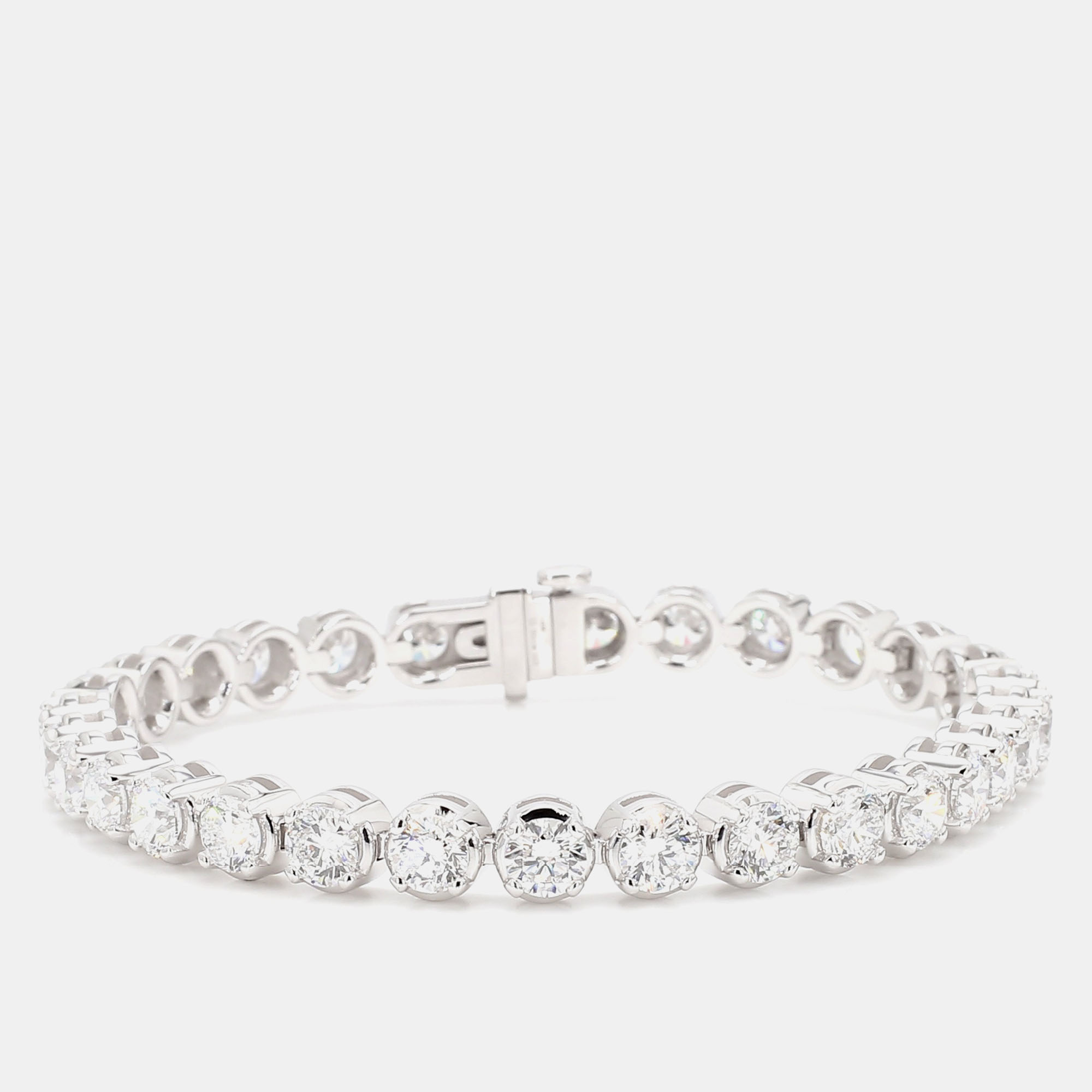 

12.11 cts Round Lab Grown Diamond 14k White Gold Luxe Tennis Bracelet