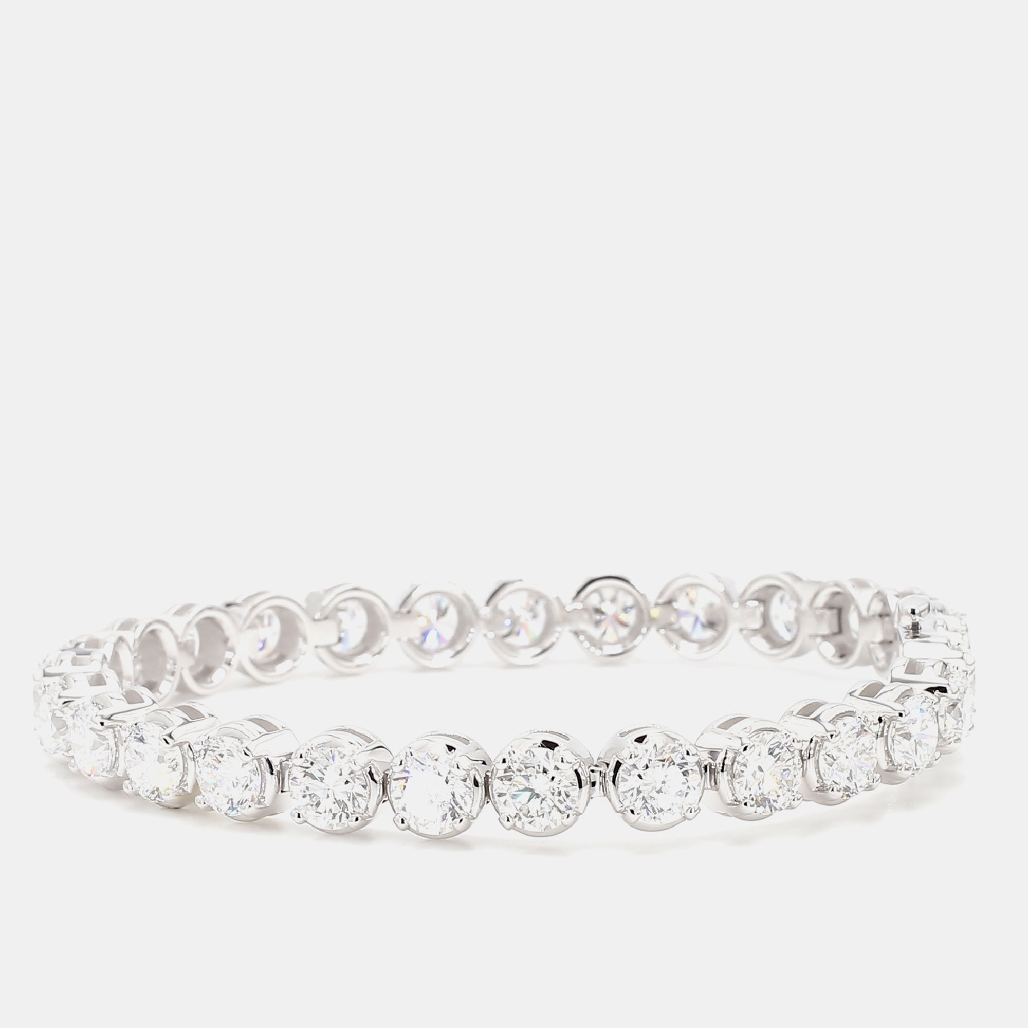 

14.98 cts Round Lab Grown Diamond 14k White Gold Luxe Tennis Bracelet