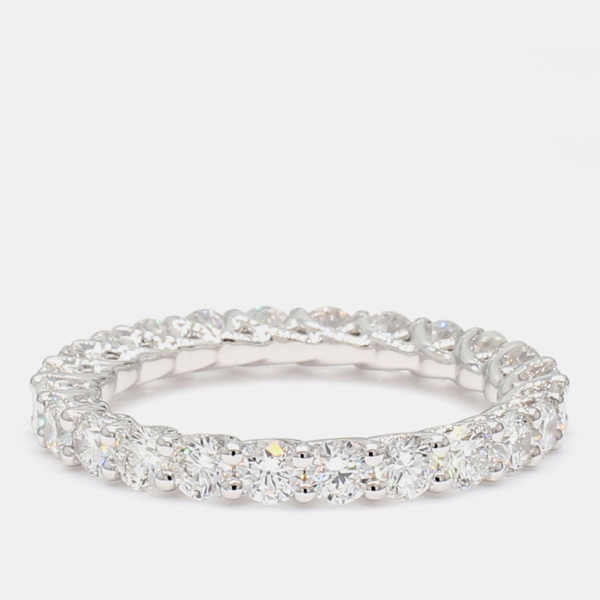 

2.14 cts Round Lab Grown Diamond 14k White Gold Eternity Band US 7
