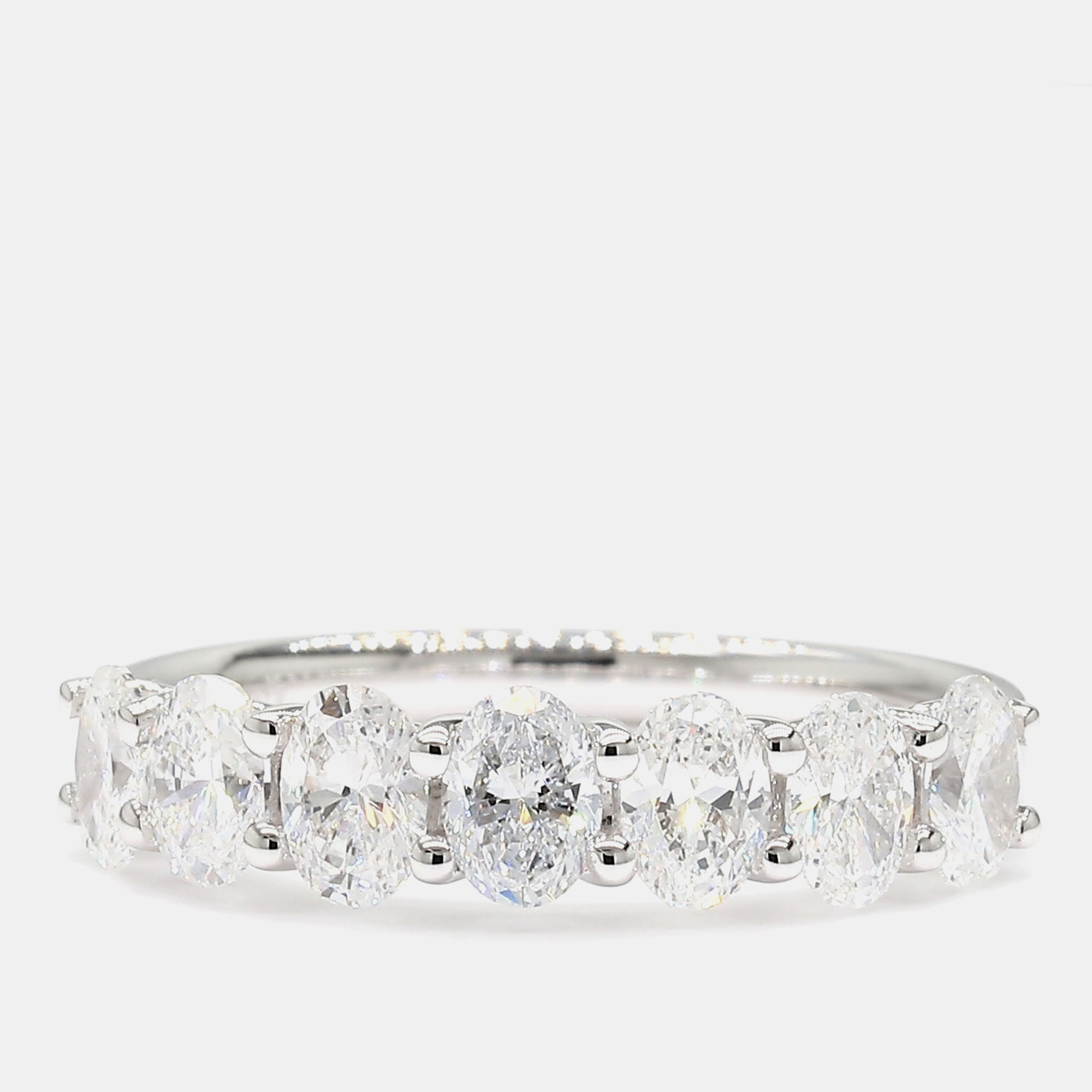 

1.00 cts Round Lab Grown Diamond 14k White Gold 7 Stone Wedding Band US 7