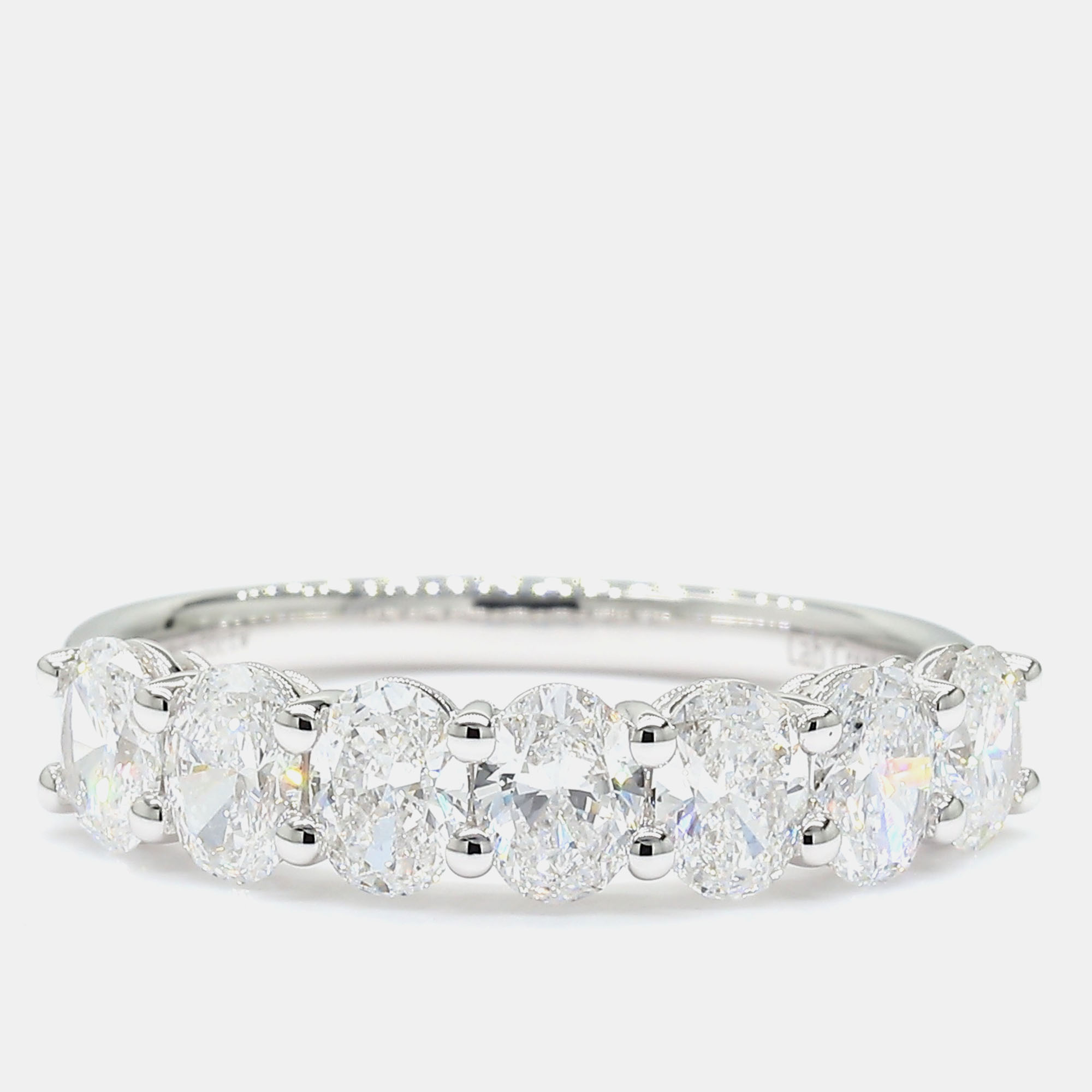 

1.50 cts Oval Lab Grown Diamond 14k White Gold 7 Stone Wedding Band