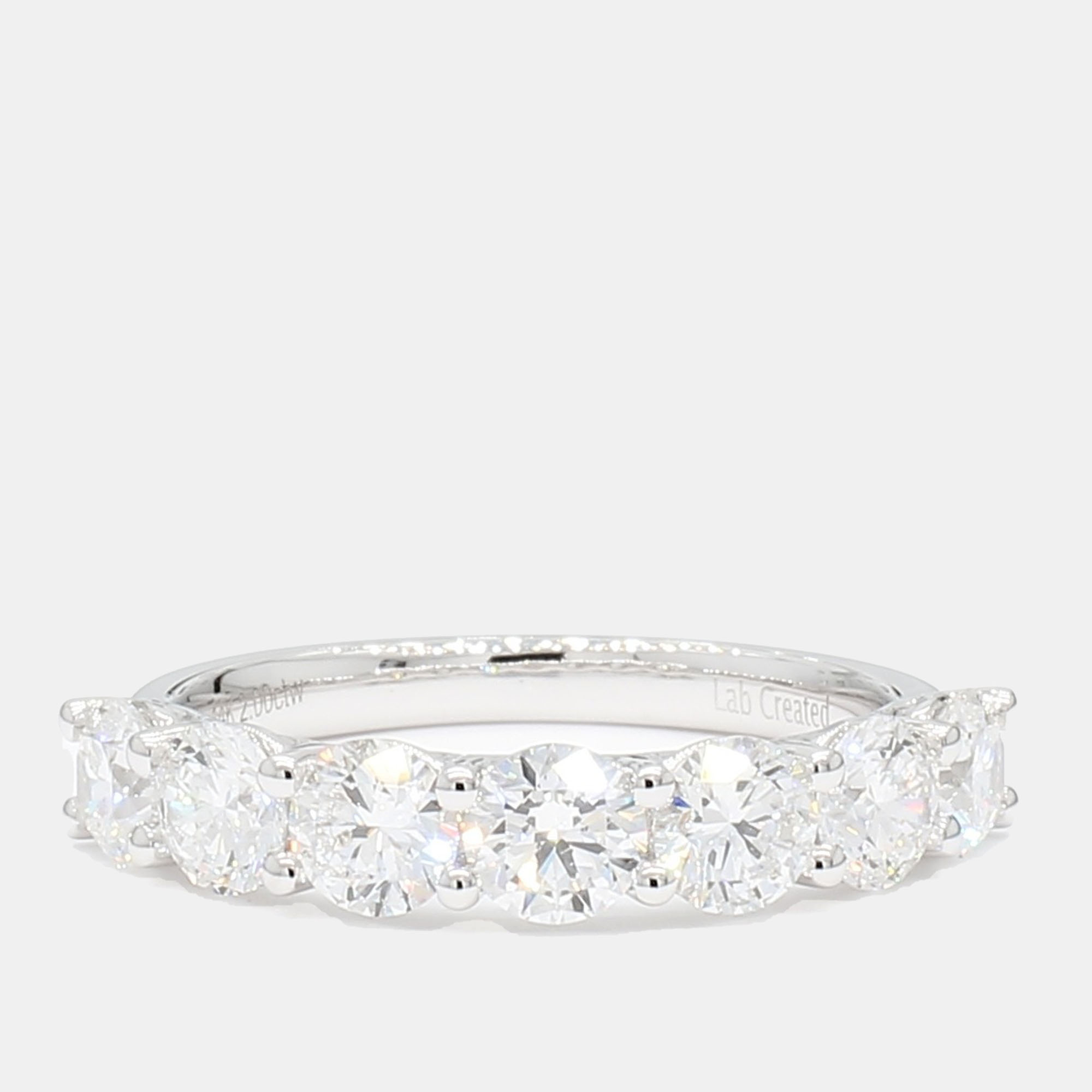 

2.01 cts Round Lab Grown Diamond 14k White Gold 7 Stone Wedding Band