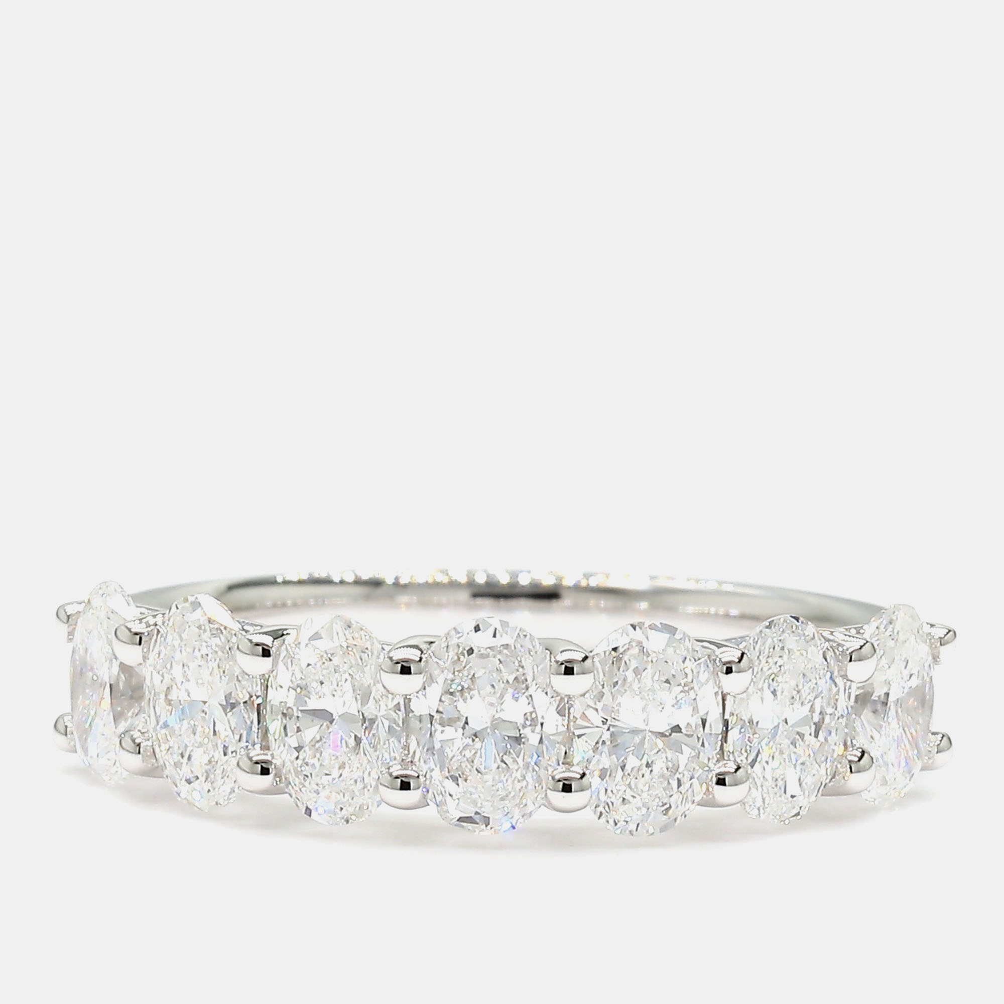 

2.02 cts Oval Lab Grown Diamond 14k White Gold 7 Stone Wedding Band