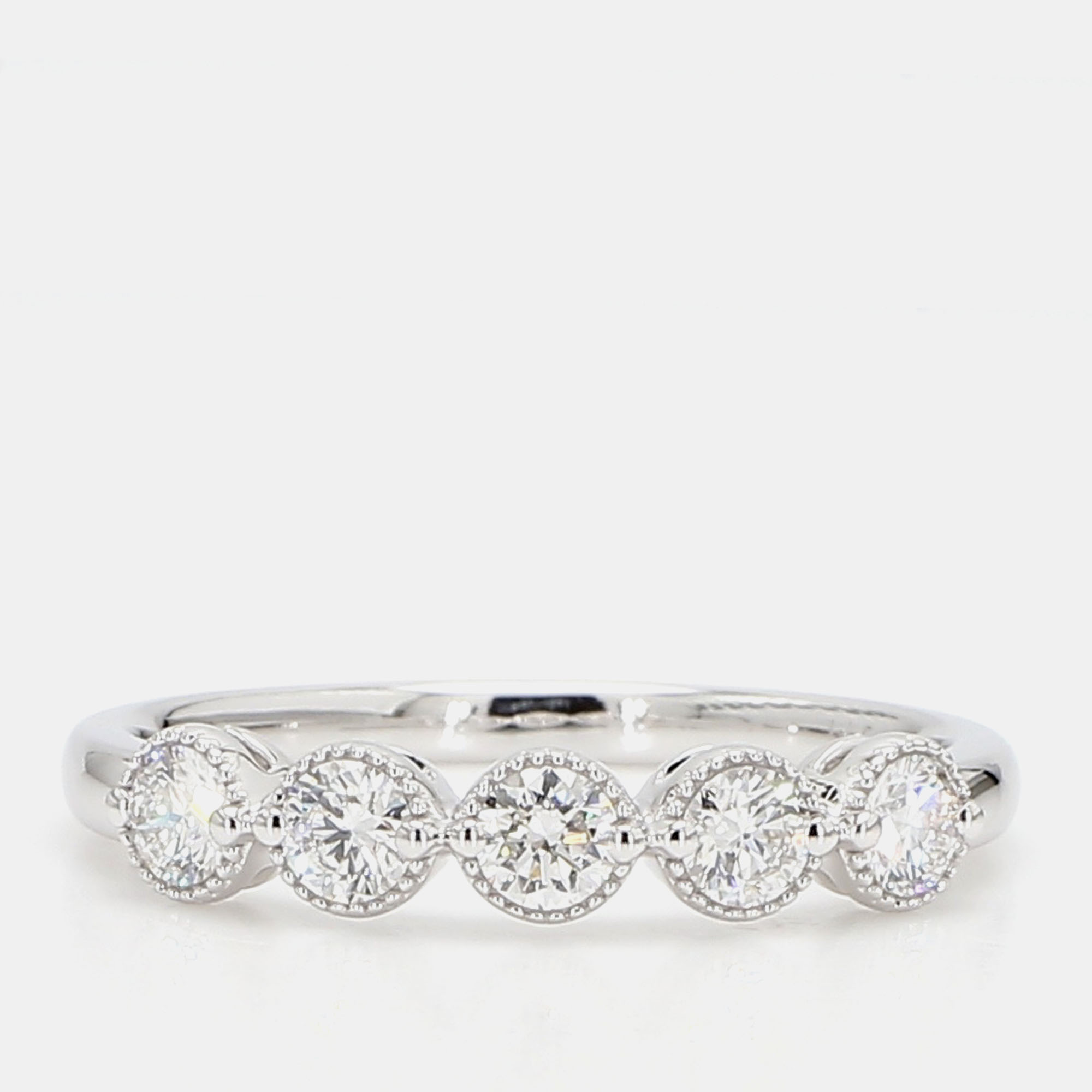 

0.50 cts Round Lab Grown Diamond 14k White Gold 5 Stone Wedding Band