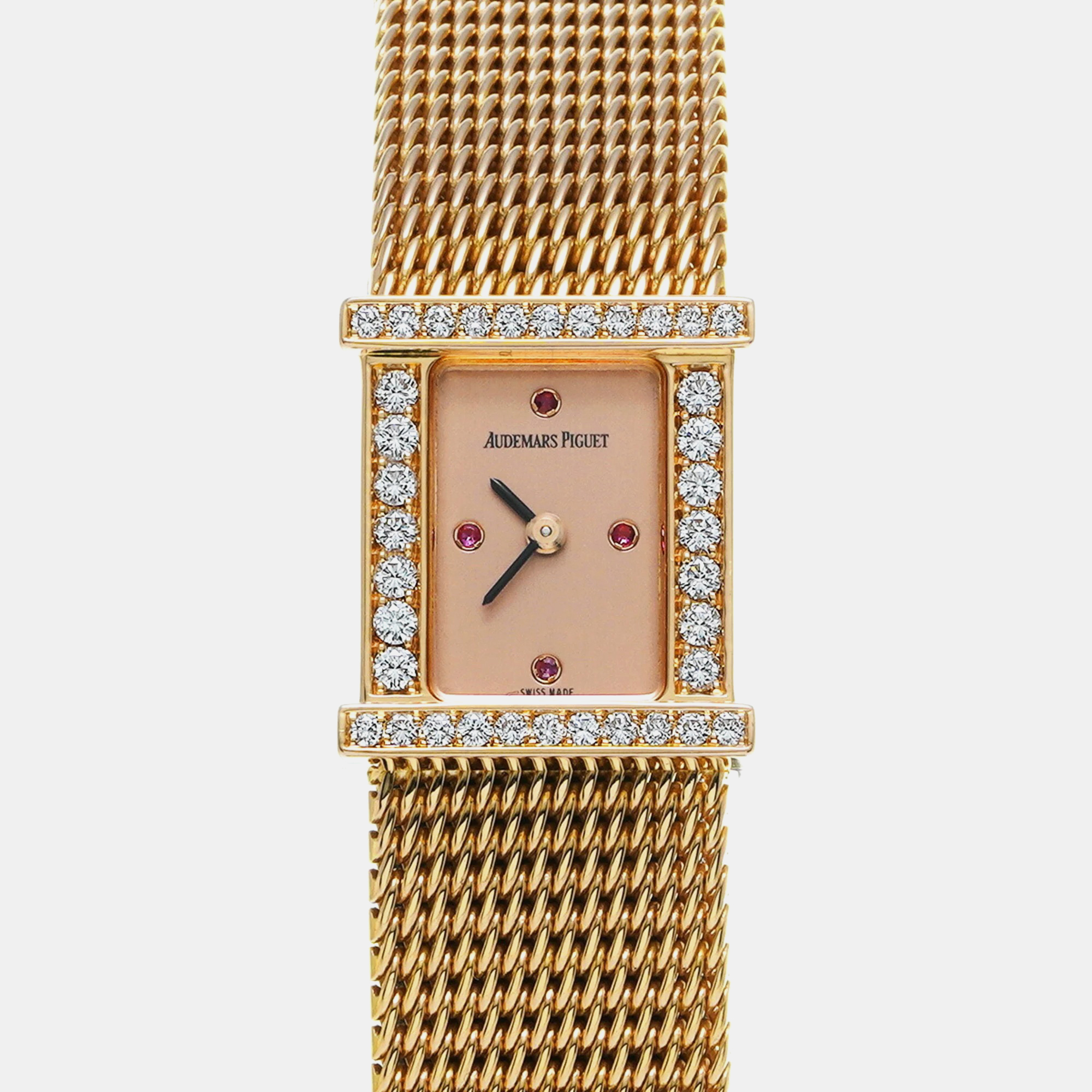 

Audemars Piguet Pink 18k Yellow Gold Charleston 67027OR.ZZ.1068OR.01 Quartz Women's Wristwatch 16 mm