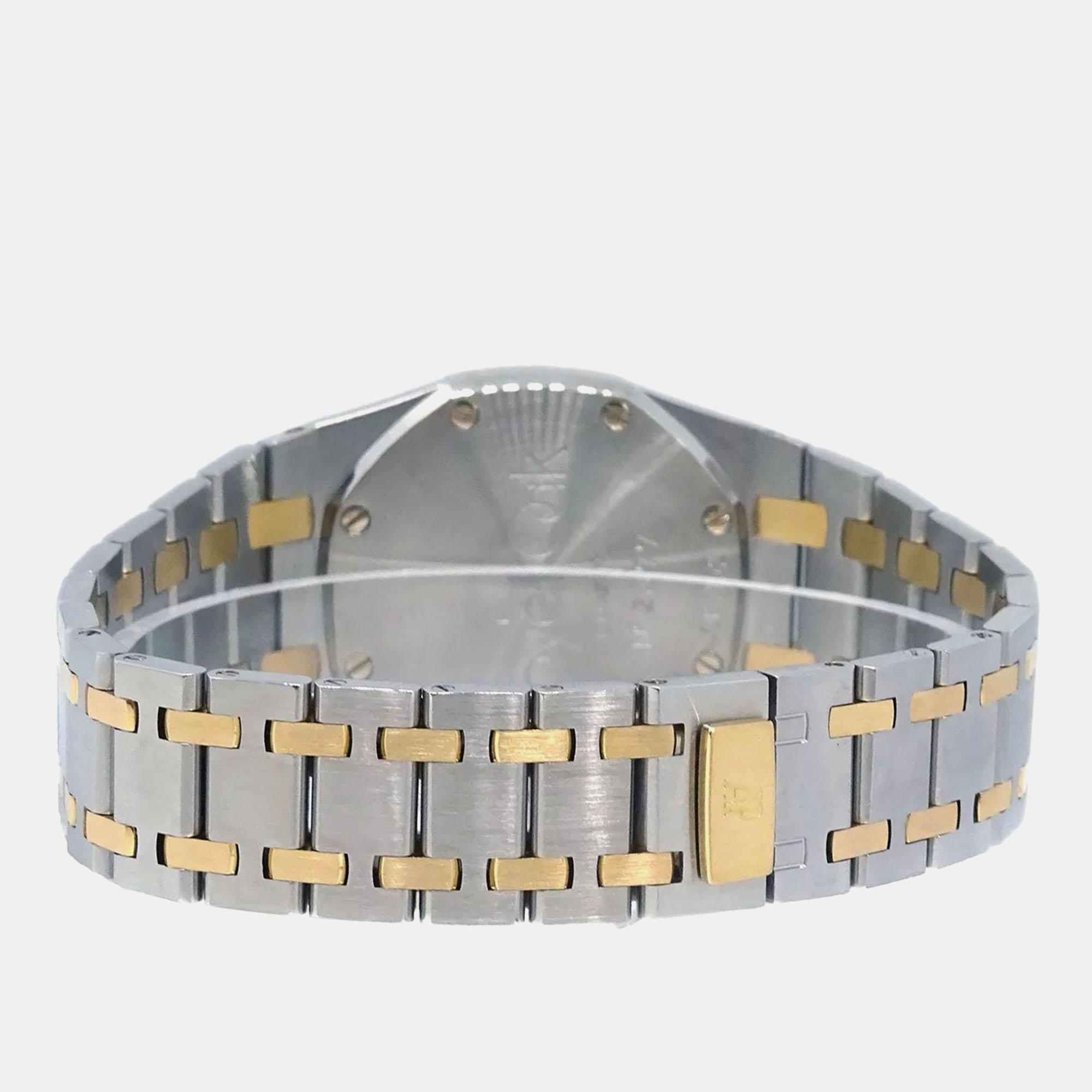Audemars Piguet Black 18k Yellow Gold Stainless Steel Royal Oak Quartz Women`s Wristwatch 33 mm 