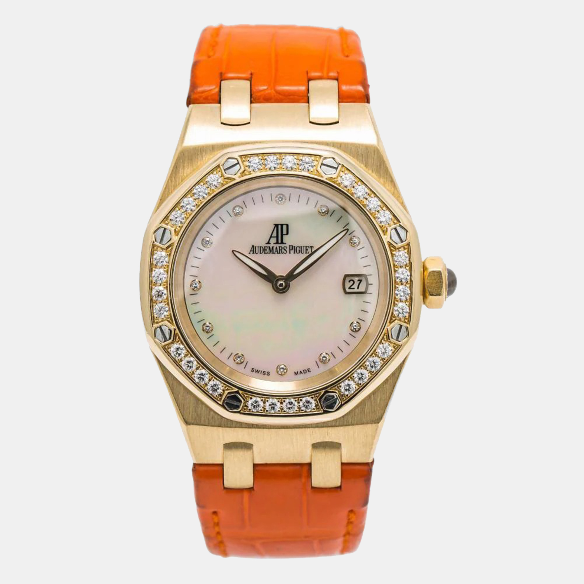 

Audemars Piguet Royal Oak White Dial 18K Rose Gold Quartz Women's Wristwatch 33 mm