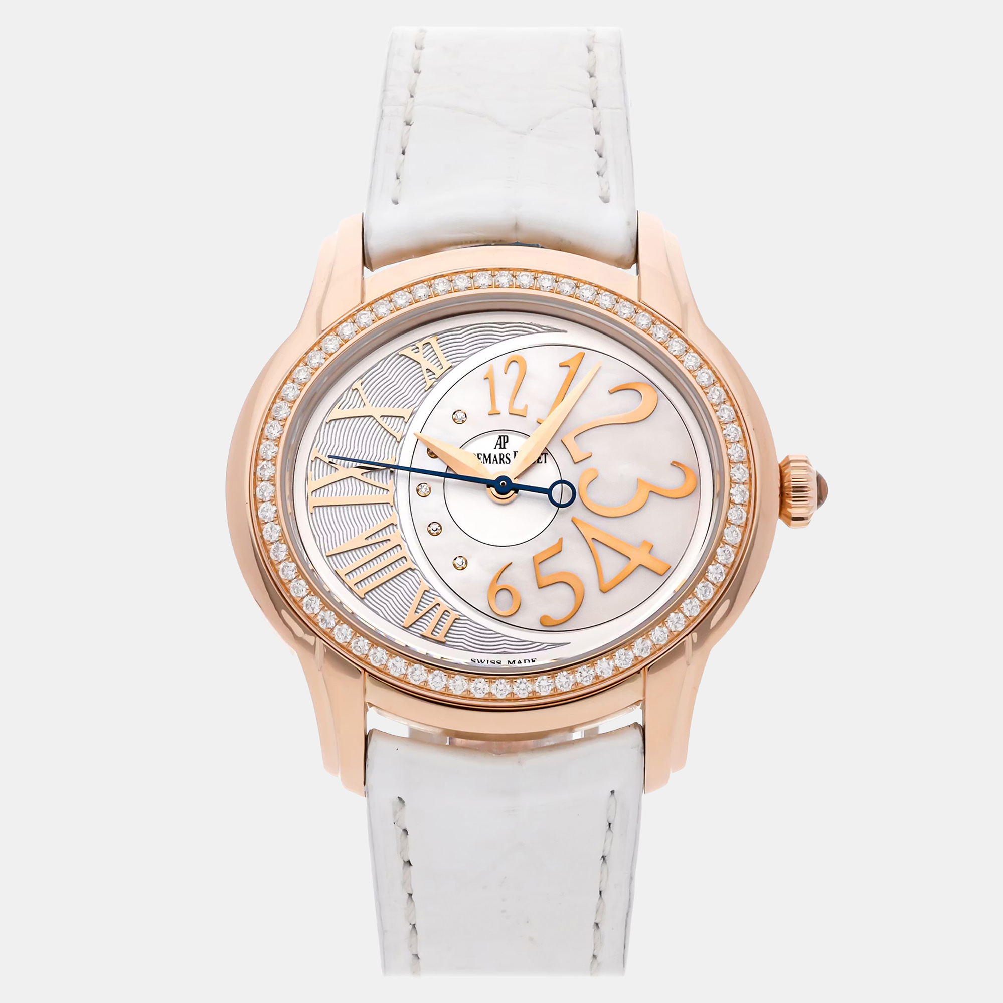 

Audemars Piguet Millenary 77301OR.ZZ.D015CR.01 Automatic Mother of Pearl Dial 18k Rose Gold Diamond Women's Wristwatch, White