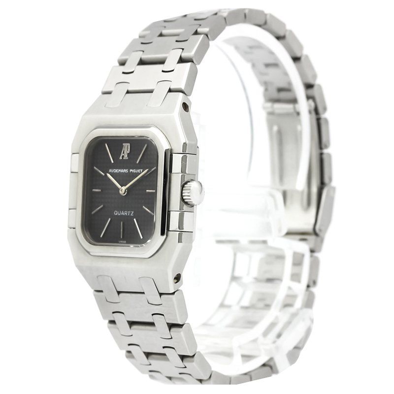 Pre Owned Audemars Piguet Black Stainless Steel Royal Oak Quartz Women's Wristwatch 25MM