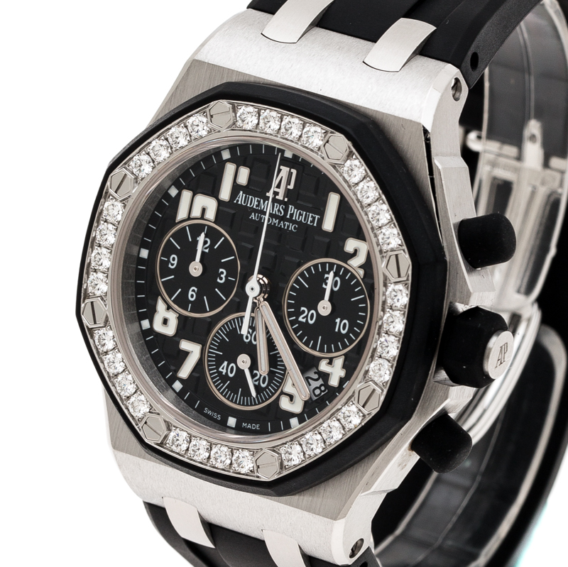 

Audemars Piguet Black Stainless Steel Diamonds Royal Oak Offshore