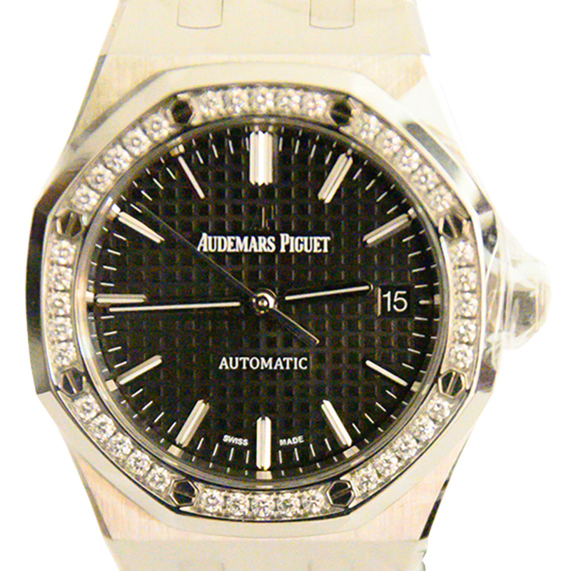 

Audemars Piguet Black Dial Stainless Steel Diamond Royal Oak Women's Watch