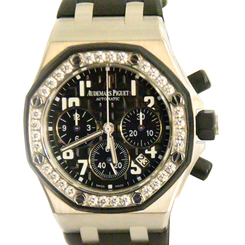 

Audemars Piguet Black Stainless Steel Diamonds Royal Oak Offshore Women's Watch