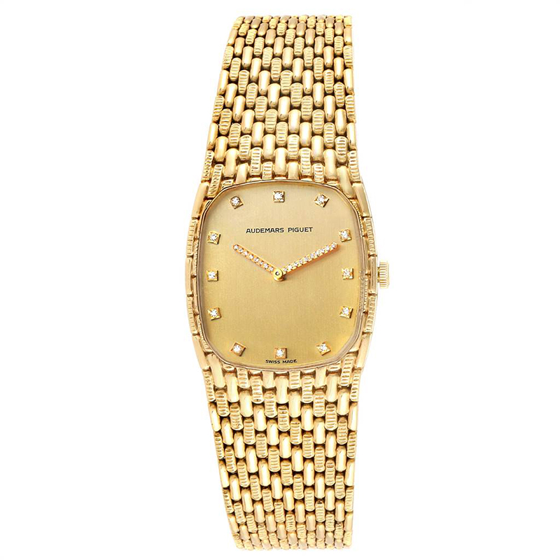 Audemars Piguet Gold Daimonds 18K Yellow Gold 40154 Women's Wristwatch 27x32 MM